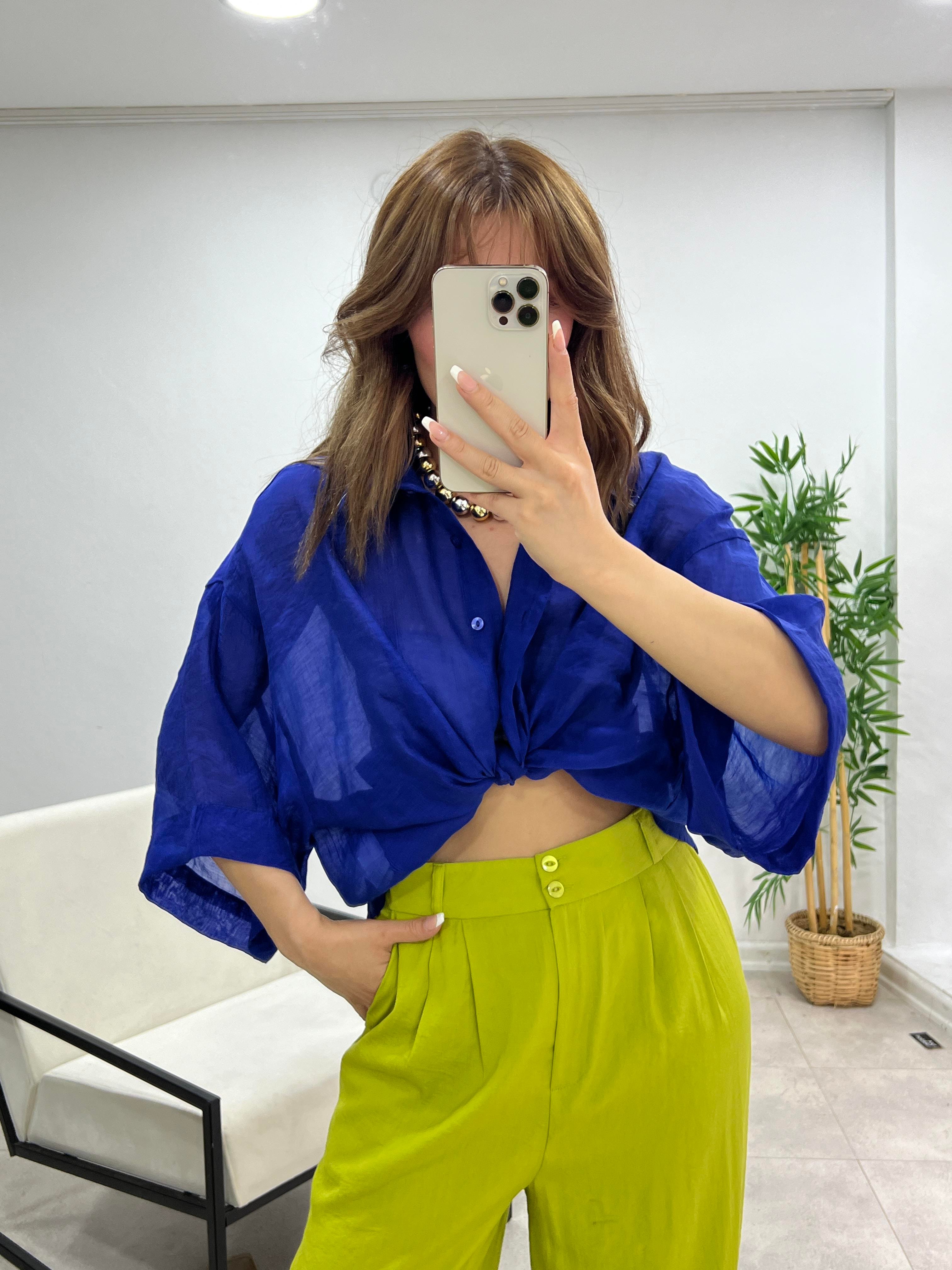 KETEN DİRSEK KOL GÖMLEK LACİ