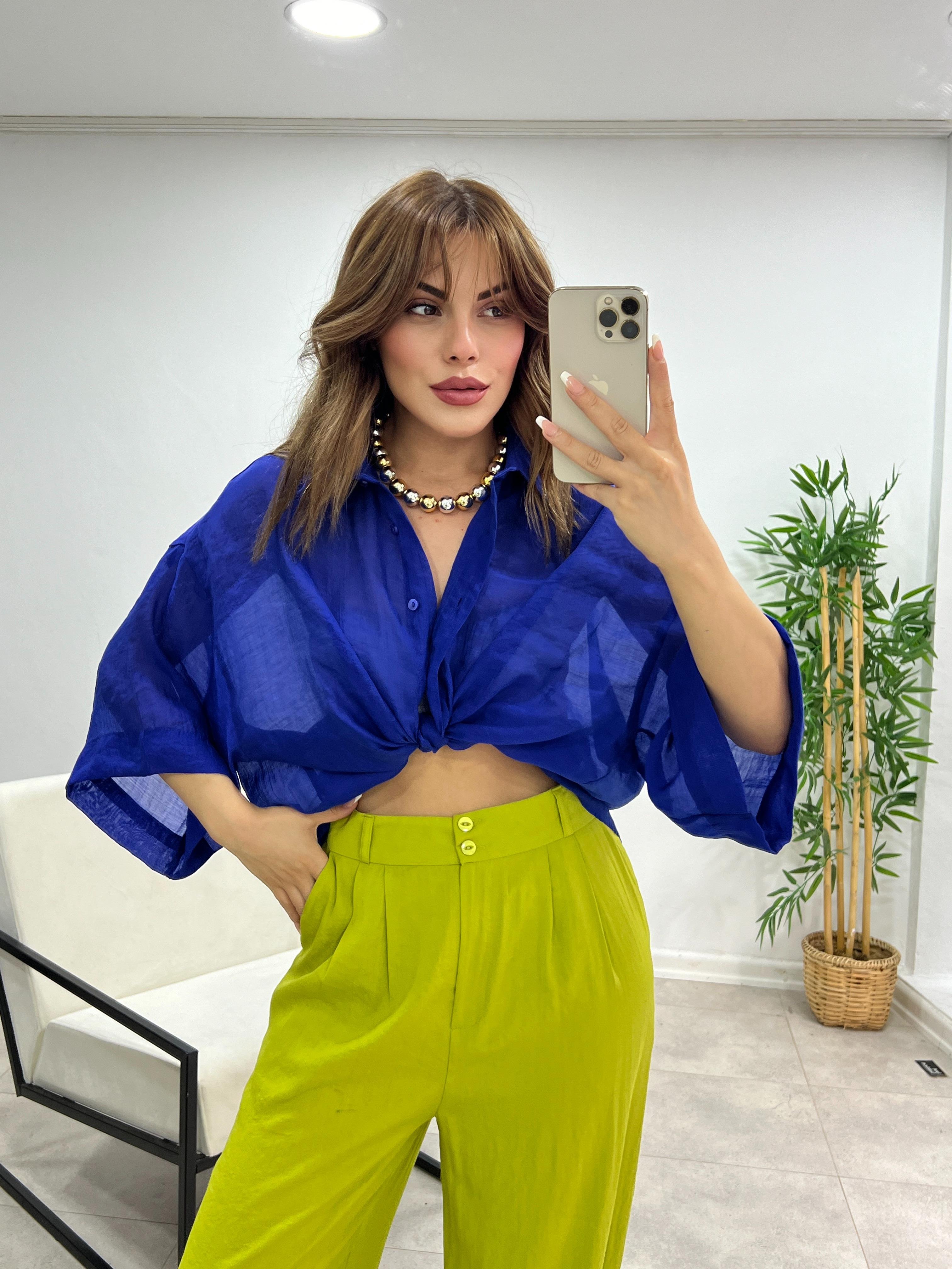 KETEN DİRSEK KOL GÖMLEK LACİ