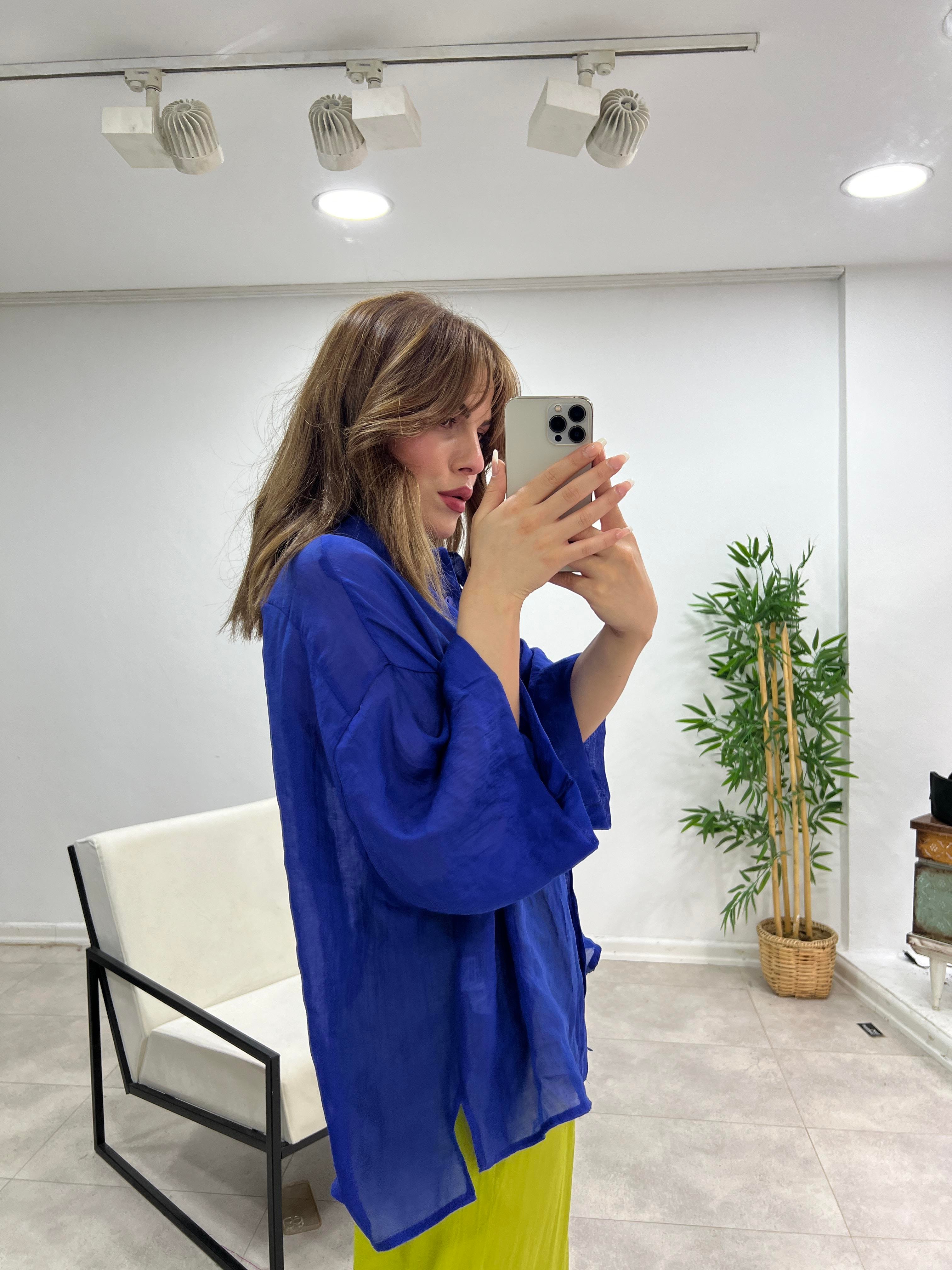 KETEN DİRSEK KOL GÖMLEK LACİ