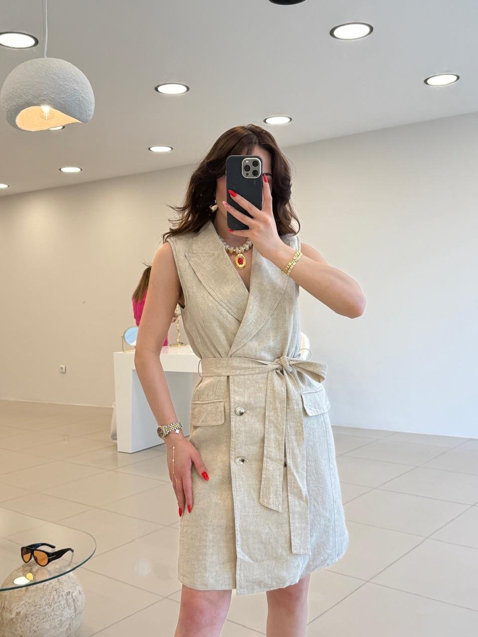 KETEN GÖMLEK ELBİSE