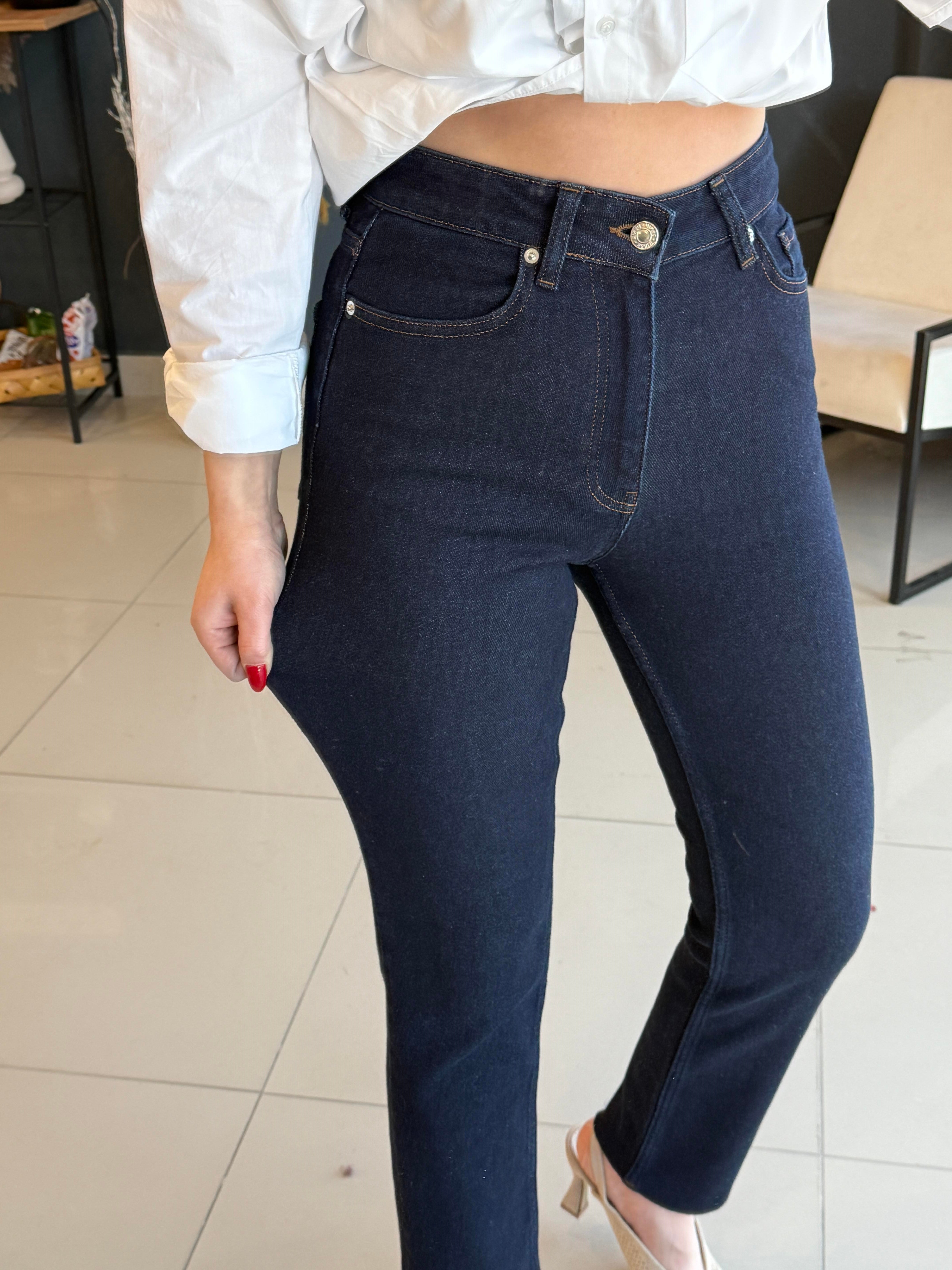 KOYU LACİVERT MOM JEAN