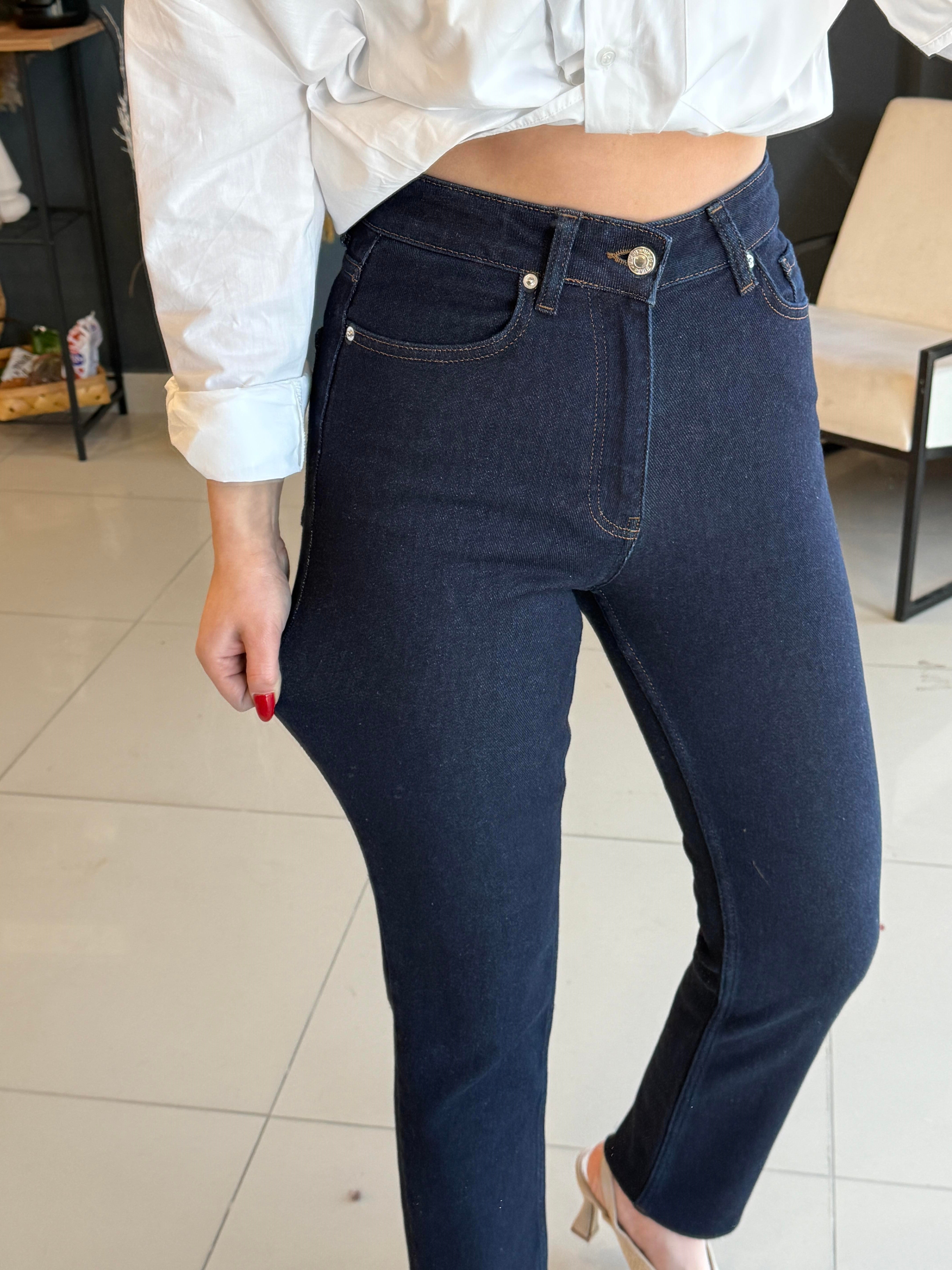 KOYU LACİVERT MOM JEAN