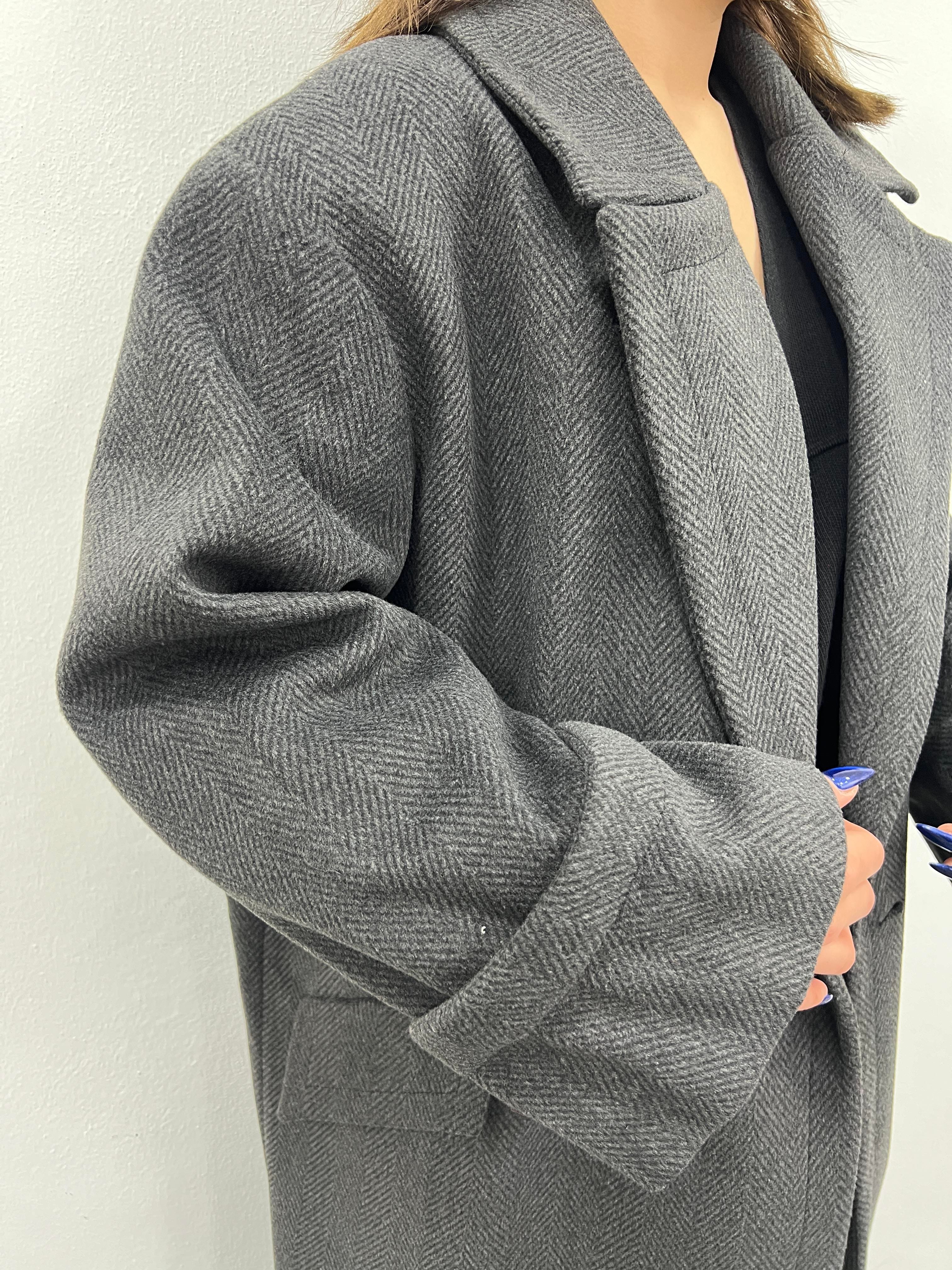 KRUVAZE YAKA ANTRASİT KABAN