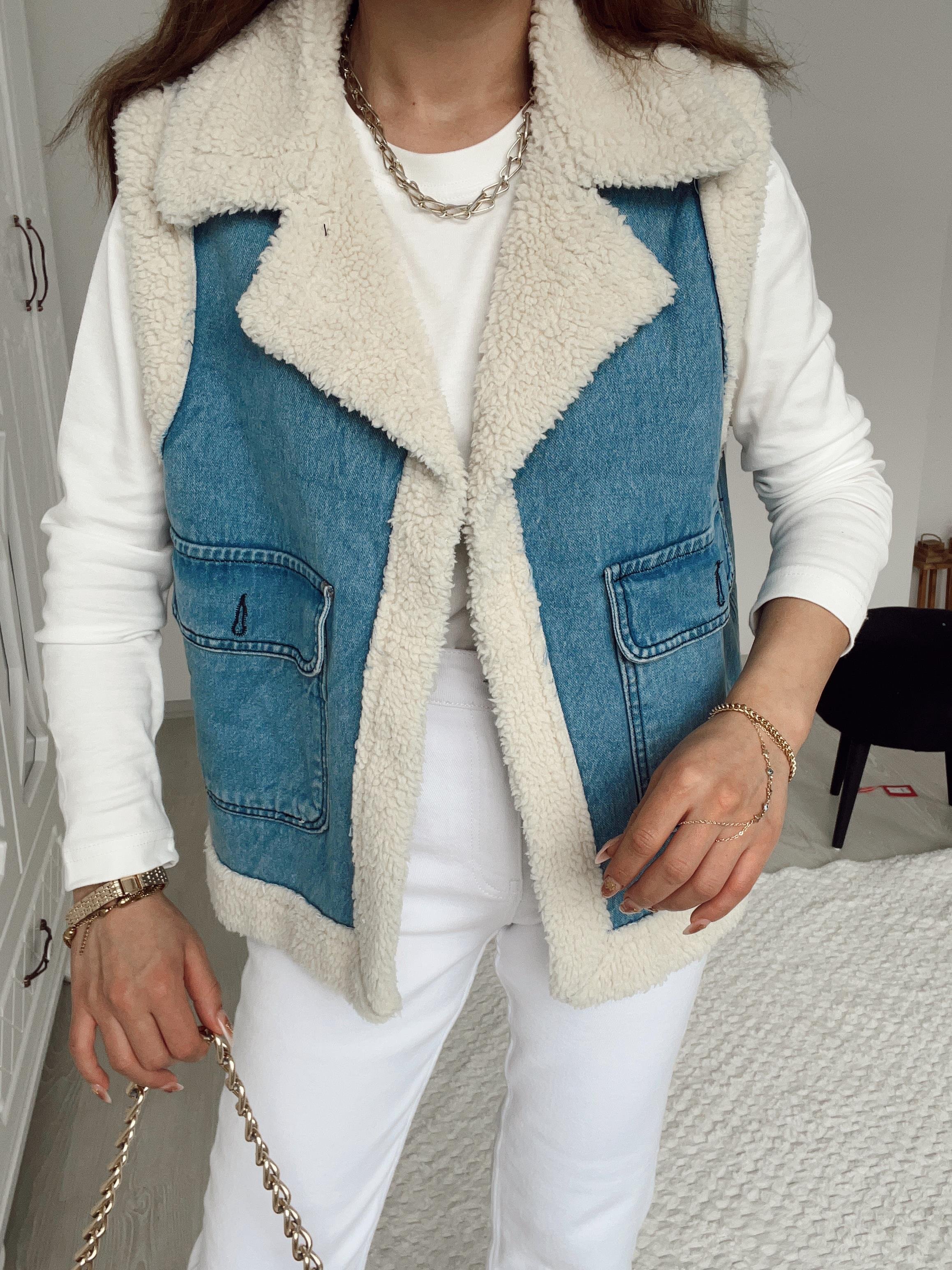 KÜRKLÜ DENİM YELEK