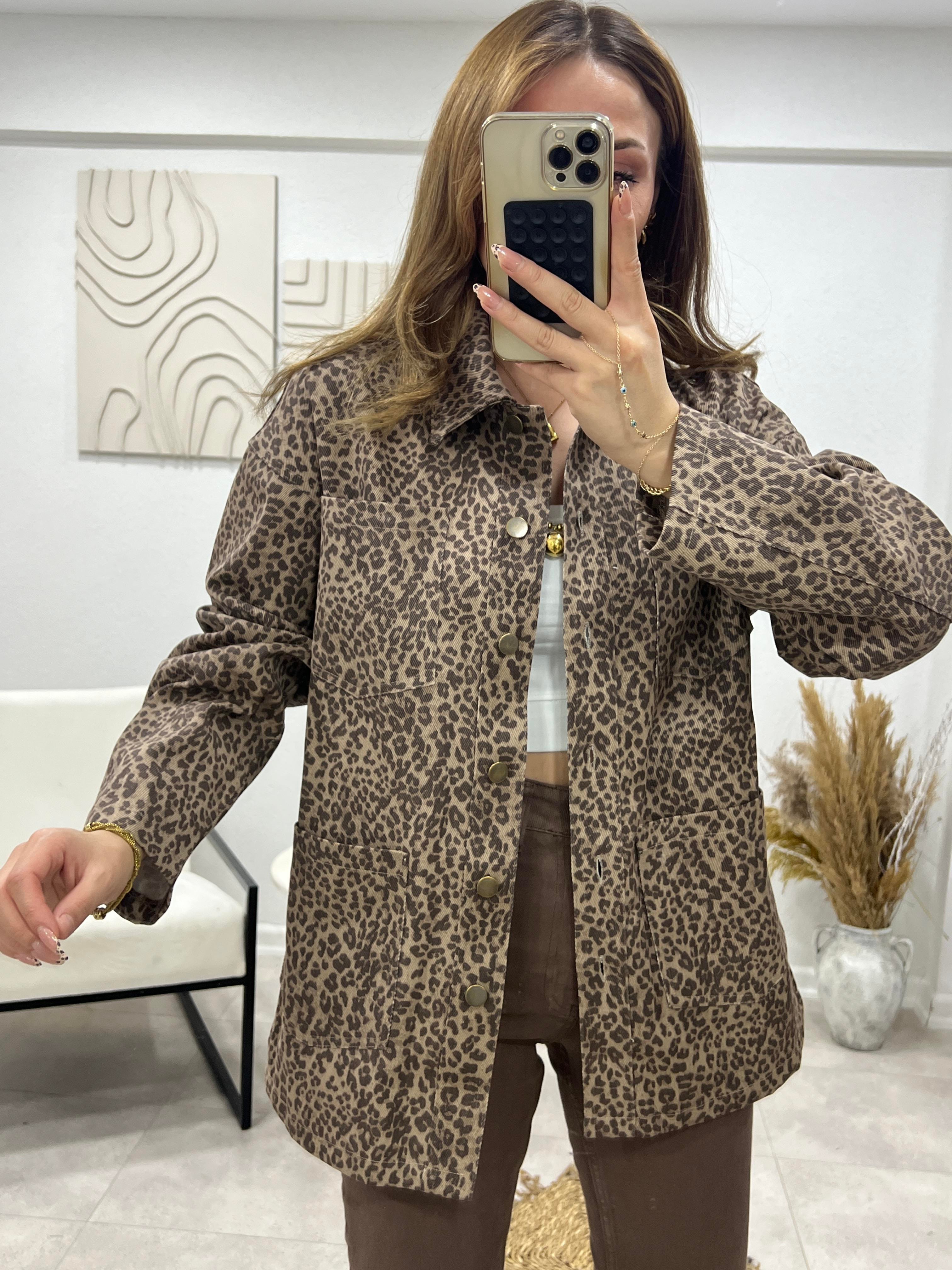 KUŞAKLI LEOPAR CEKET 