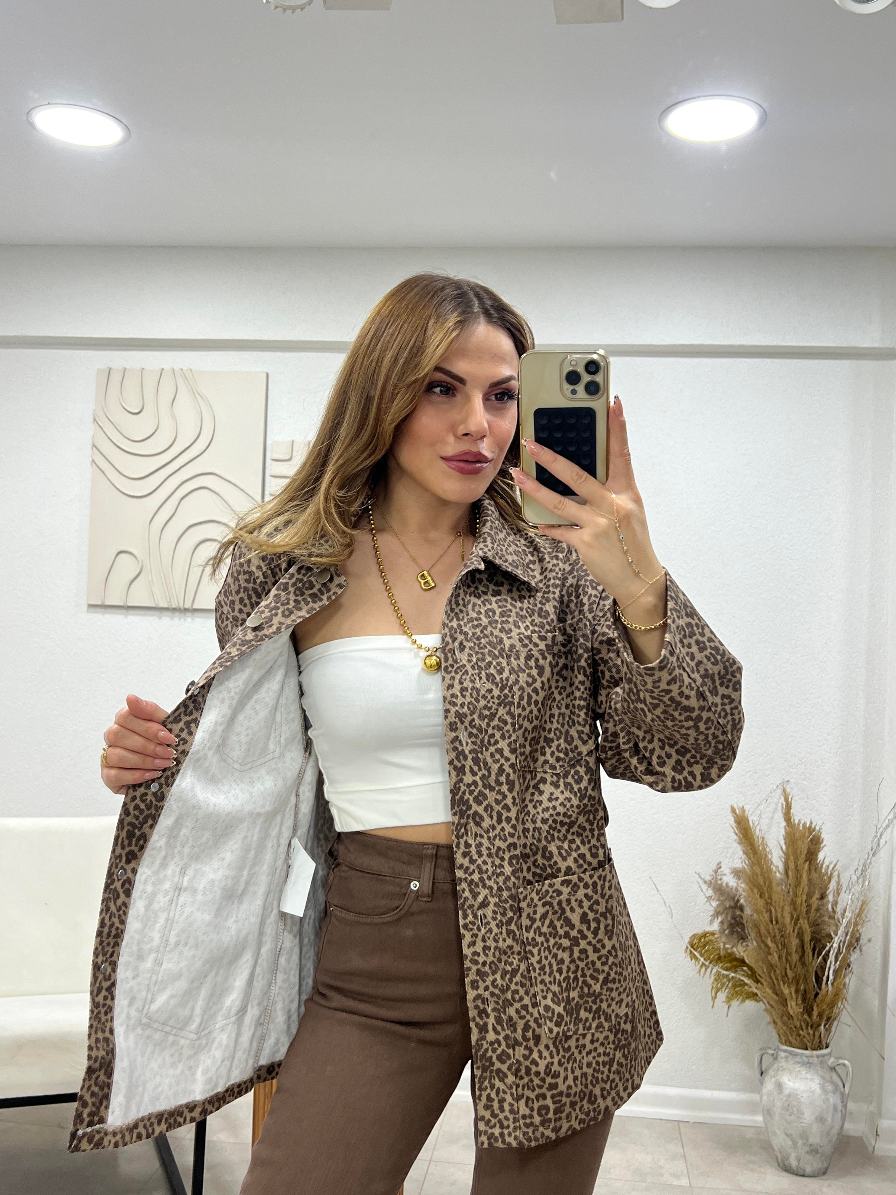 KUŞAKLI LEOPAR CEKET 