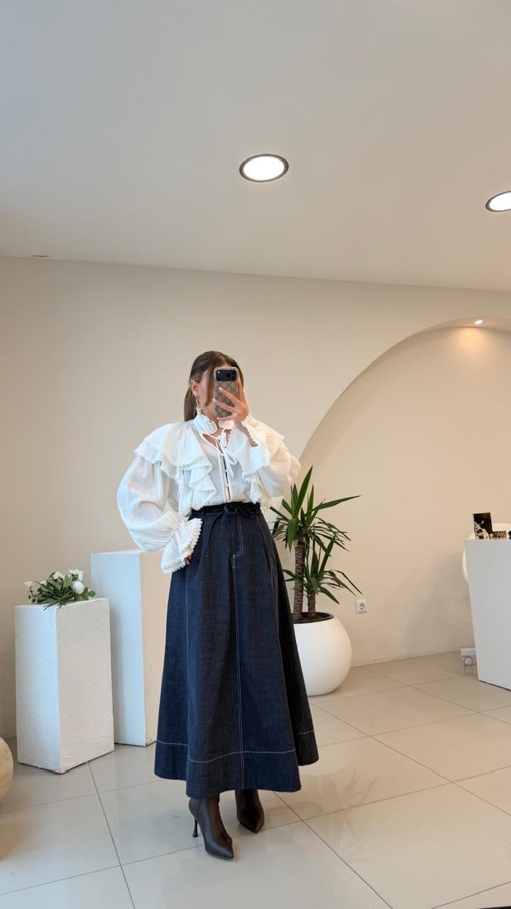LACİVERT ÇAN KESİM ETEK