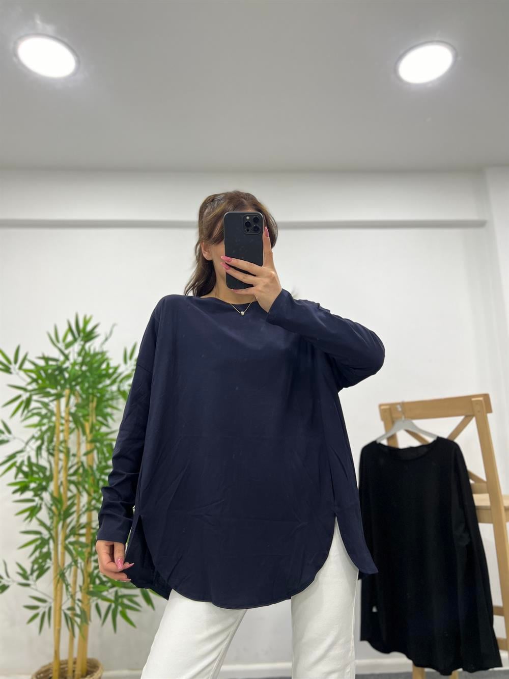 LACİVERT UZUN KOLLU BASİC