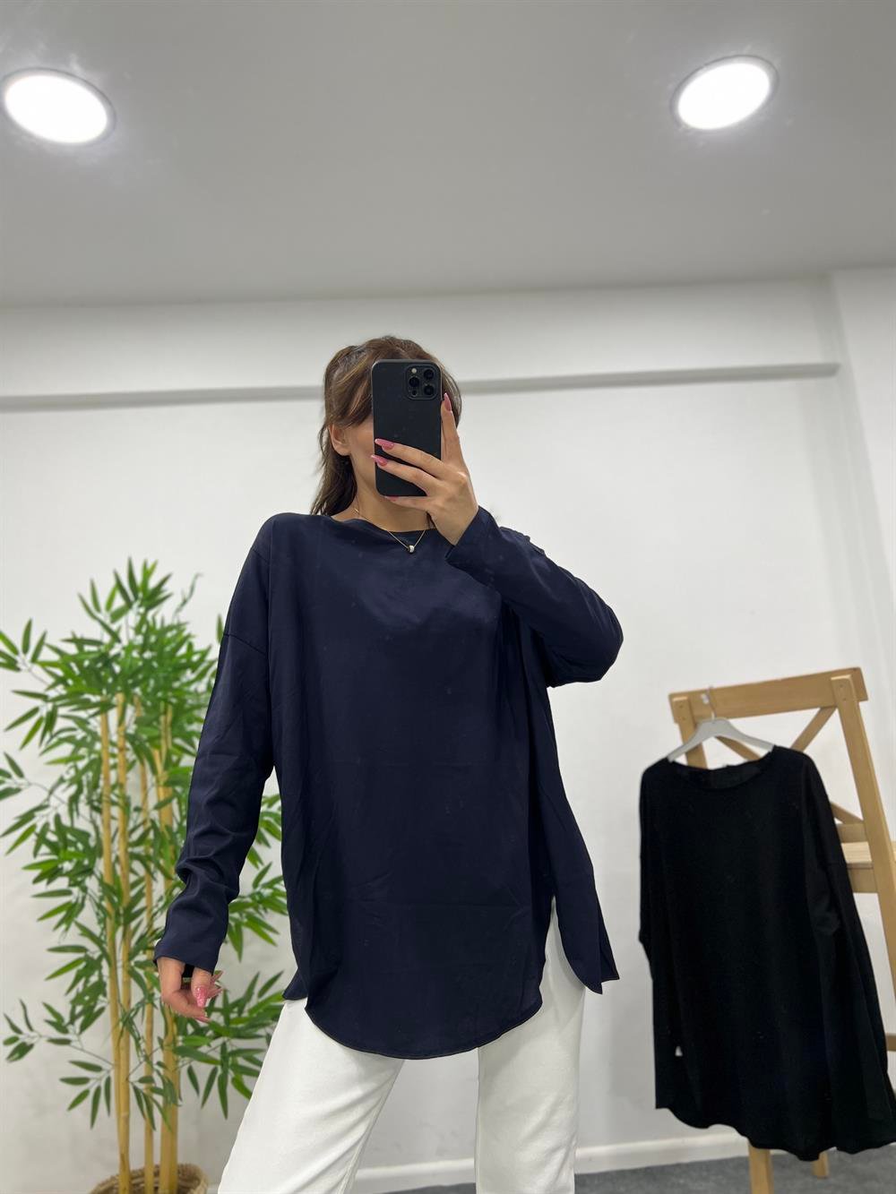 LACİVERT UZUN KOLLU BASİC