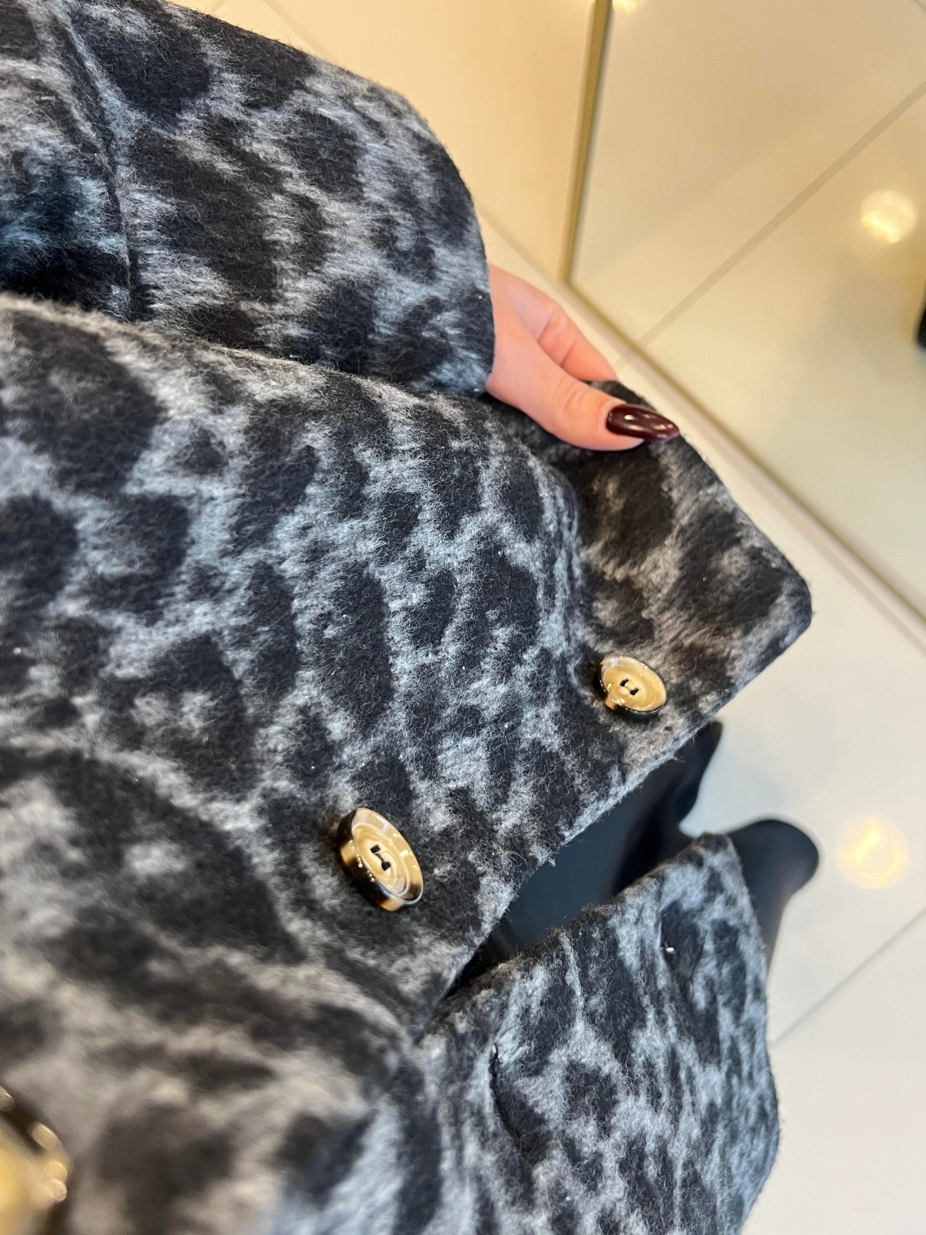 LEOPAR DESEN GRİ KAŞE CEKET 