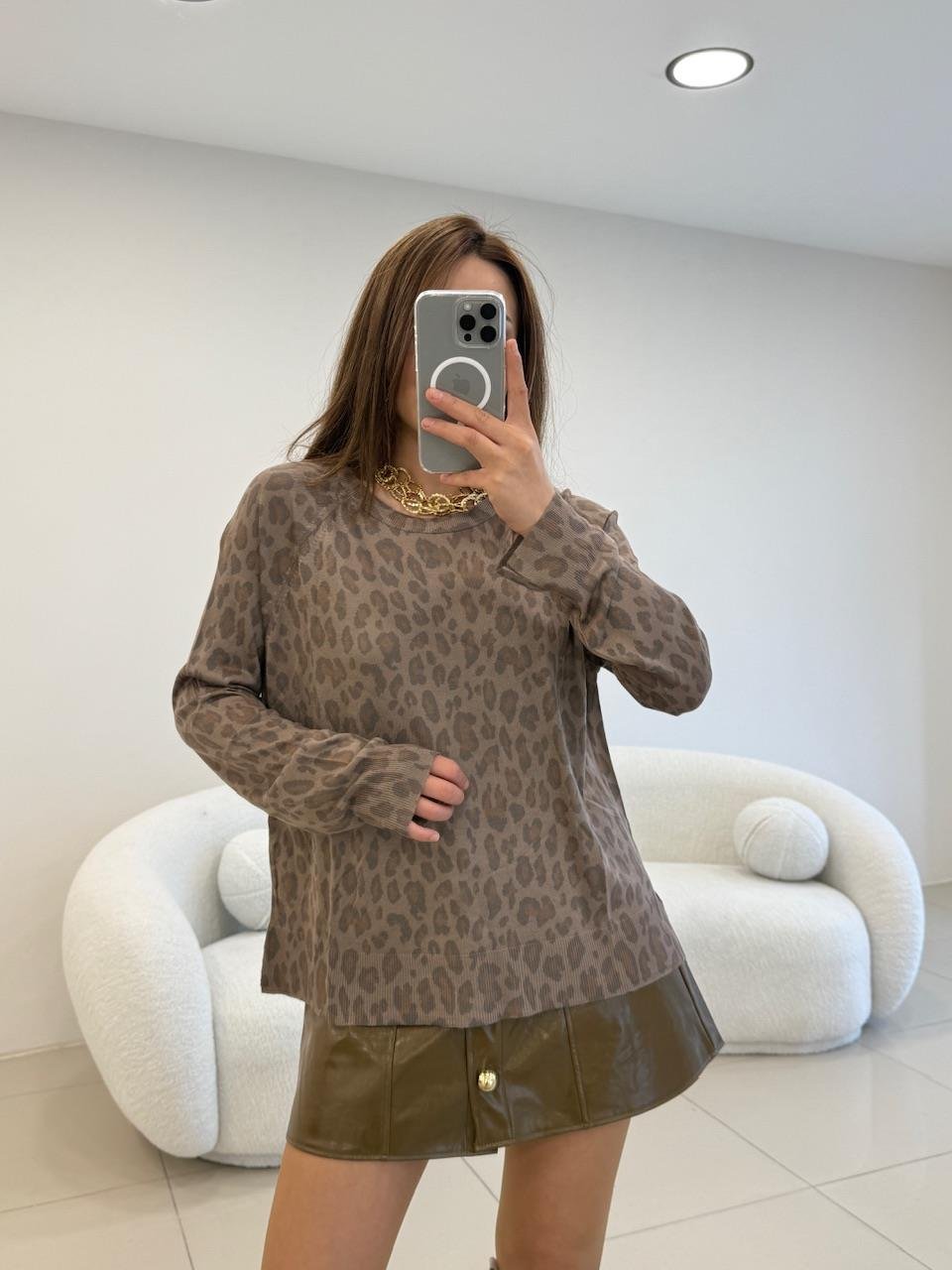 LEOPAR DESENLİ İNCE TRİKO