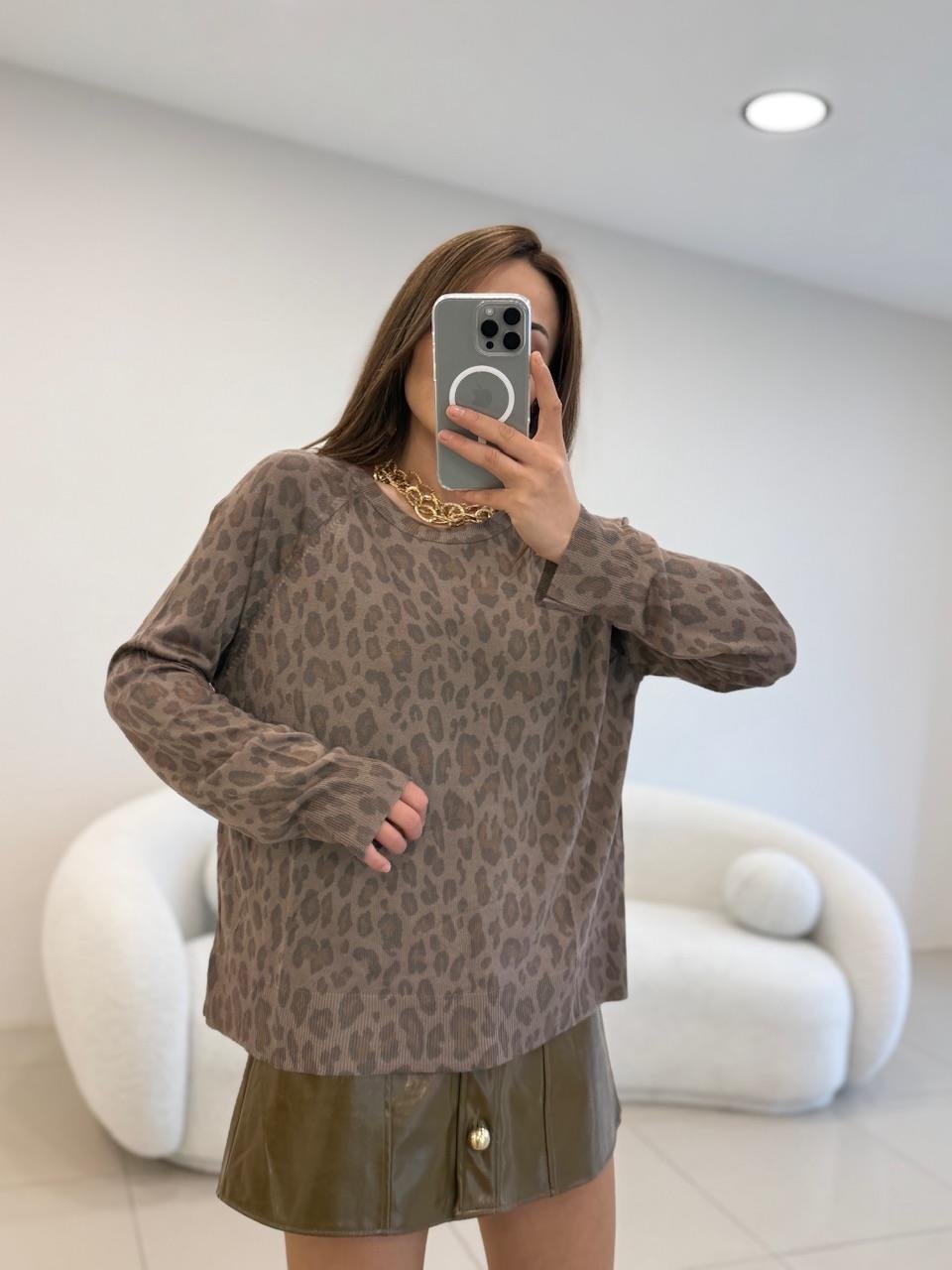 LEOPAR DESENLİ İNCE TRİKO