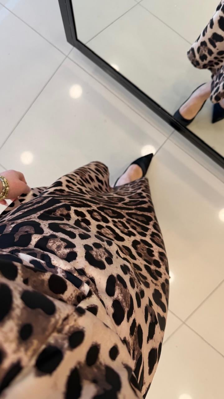 LEOPAR PAMUK SATEN ELBİSE