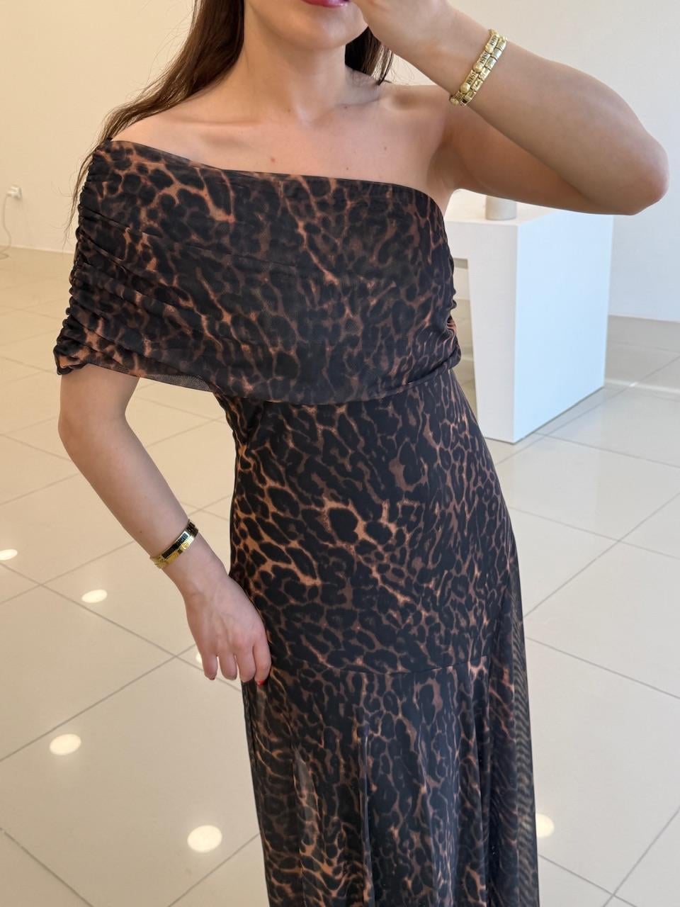 LEOPAR TÜL ELBİSE