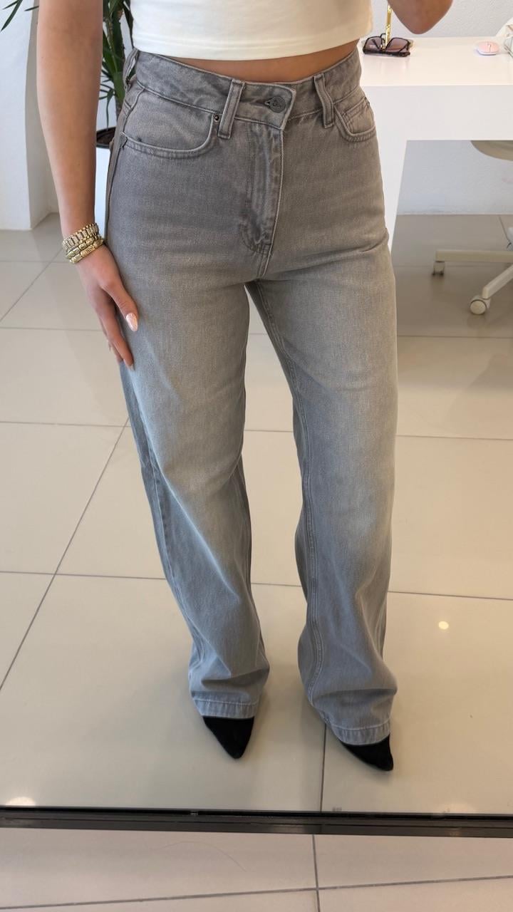 LİKRASIZ GRİ BOL PAÇA JEAN