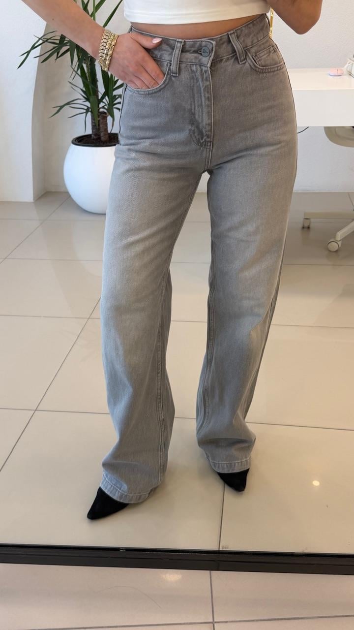 LİKRASIZ GRİ BOL PAÇA JEAN