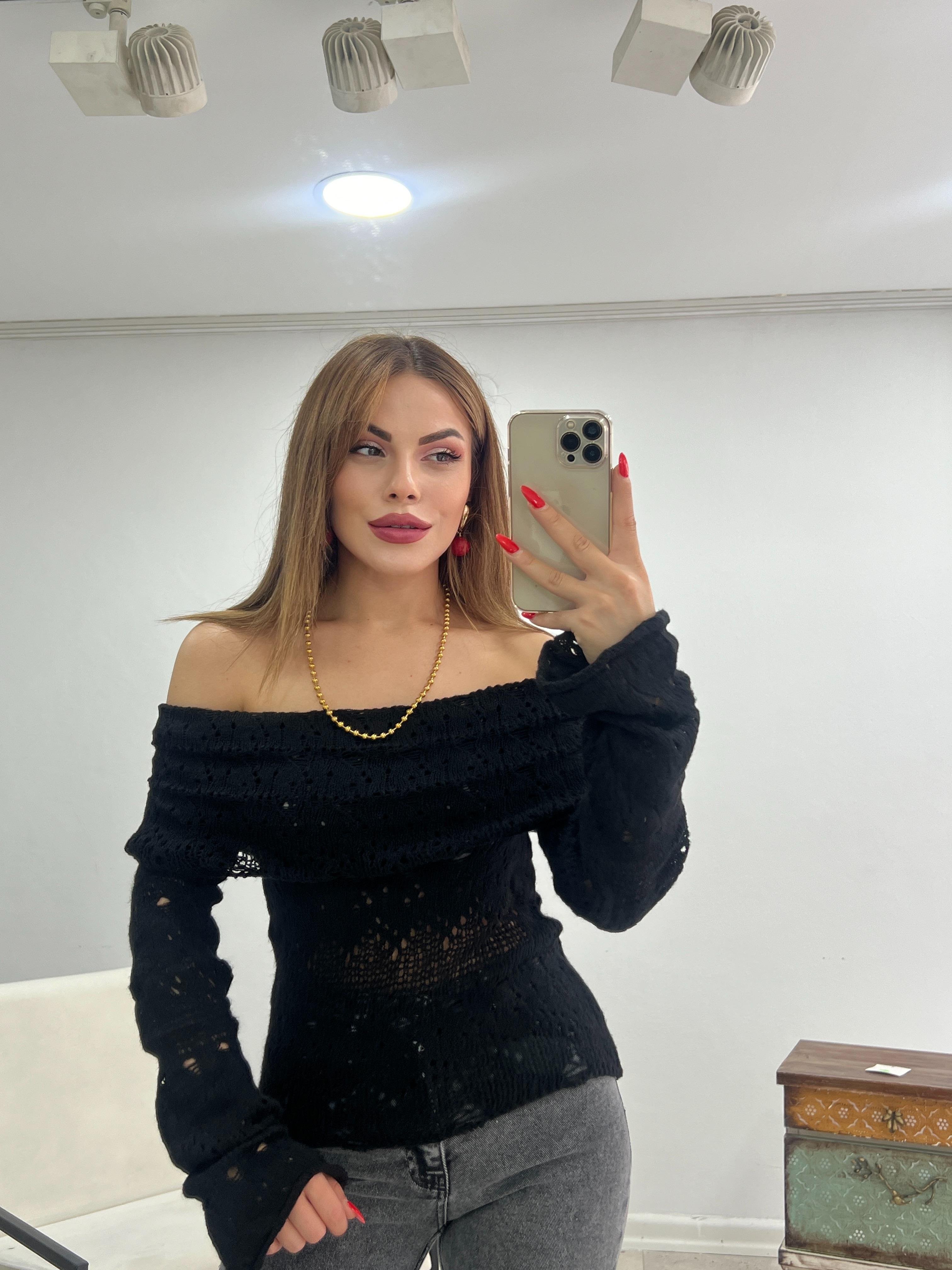 MADONNA YAKA ÖRGÜ MERSERİZE