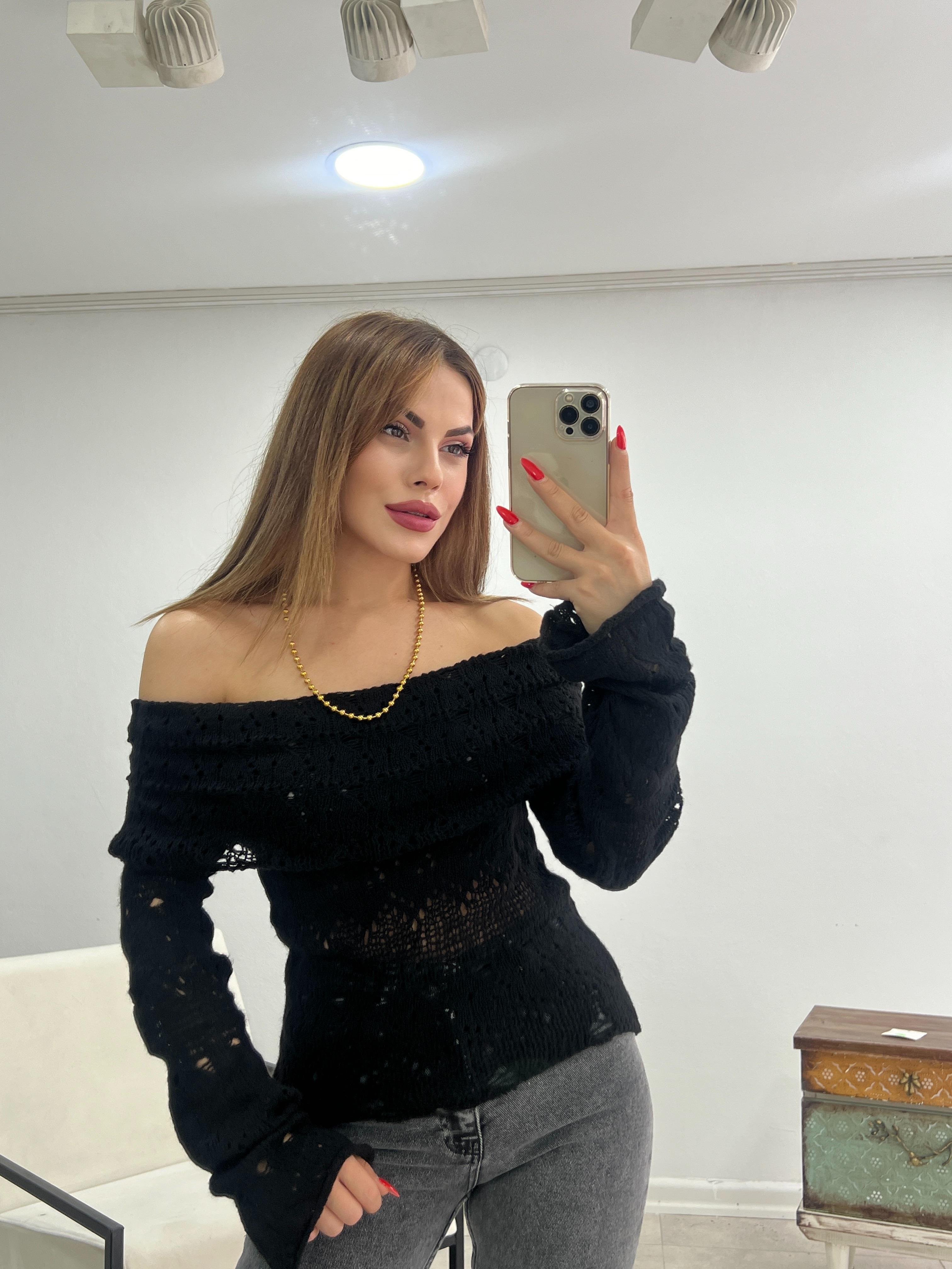 MADONNA YAKA ÖRGÜ MERSERİZE