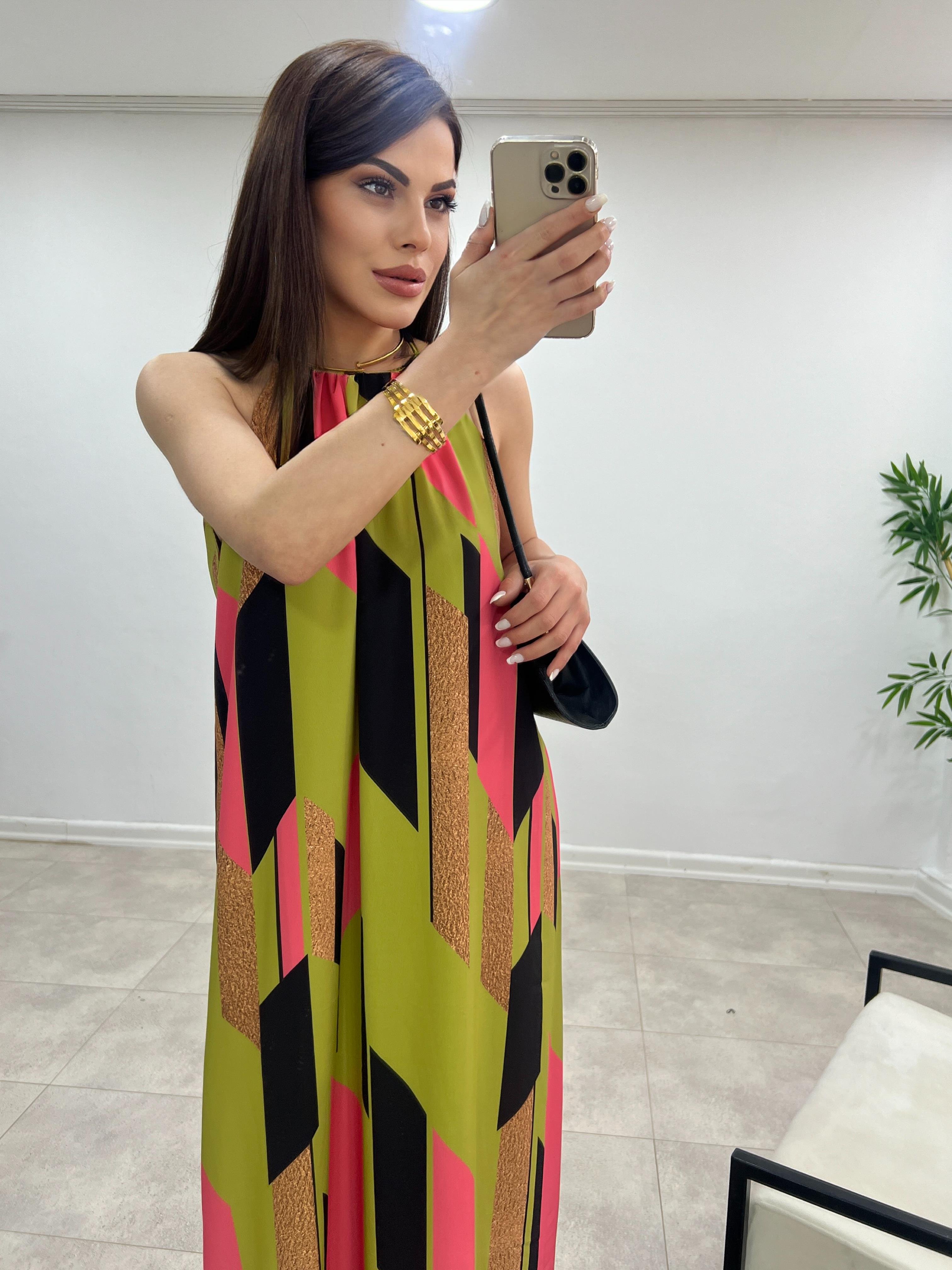 MANU RENK GEÇİŞLİ ELBİSE