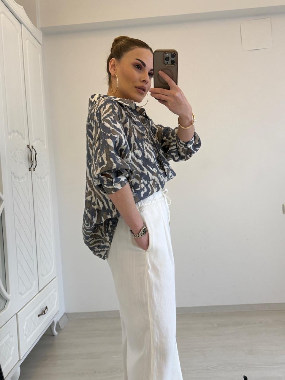 MAVİ DESENLİ GÖMLEK