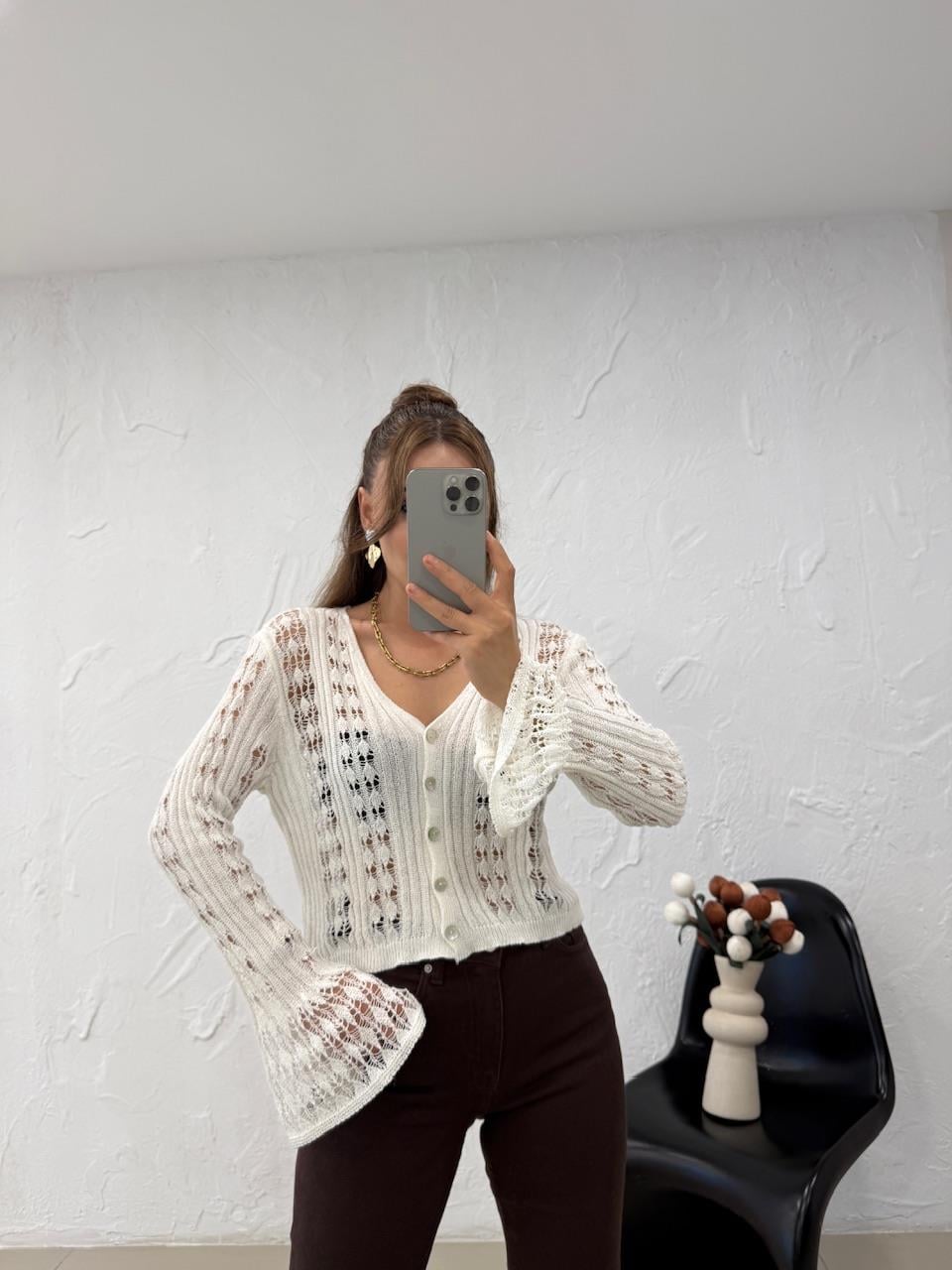 MERSERİZE HIRKA BEYAZ