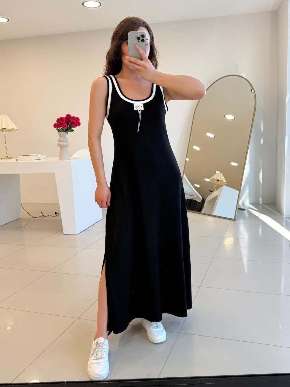 MODAL KUMAŞ BİYELİ ELBİSE