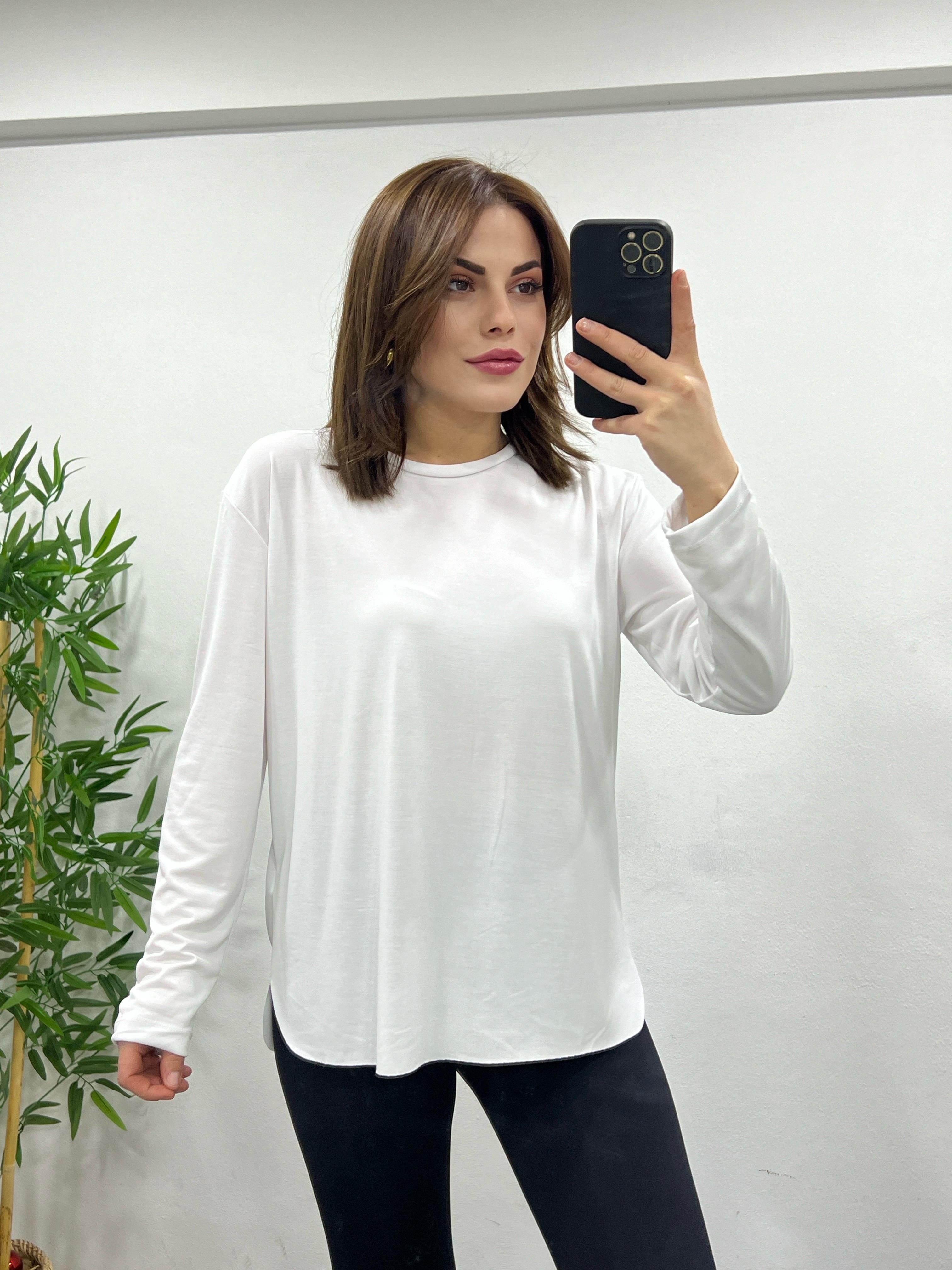 MODAL KUMAŞ O.MARKA UZUN KOLU BASİC BEYAZ