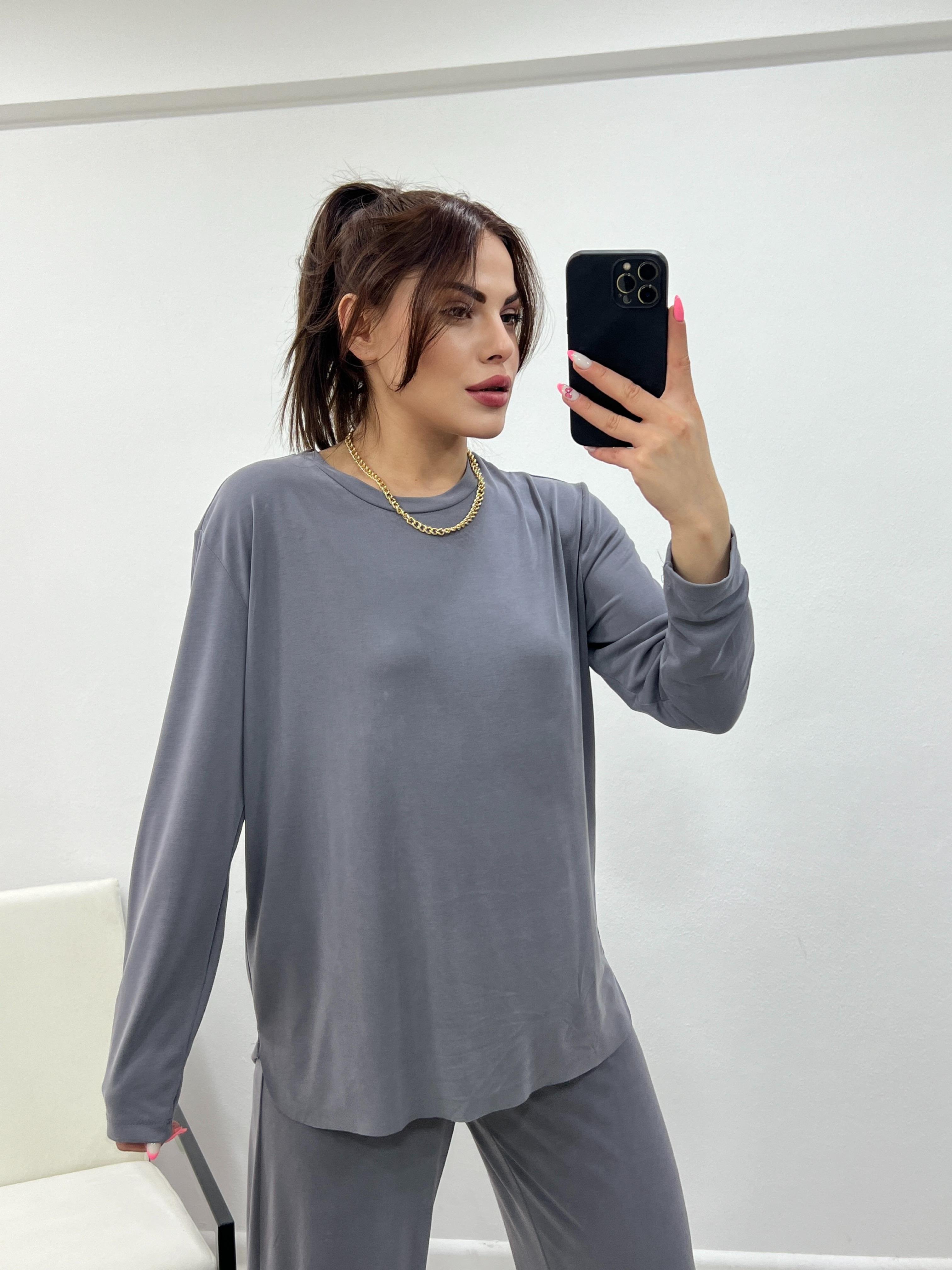 MODAL KUMAŞ ORJINAL MARKA İKİLİ TAKIM GRİ