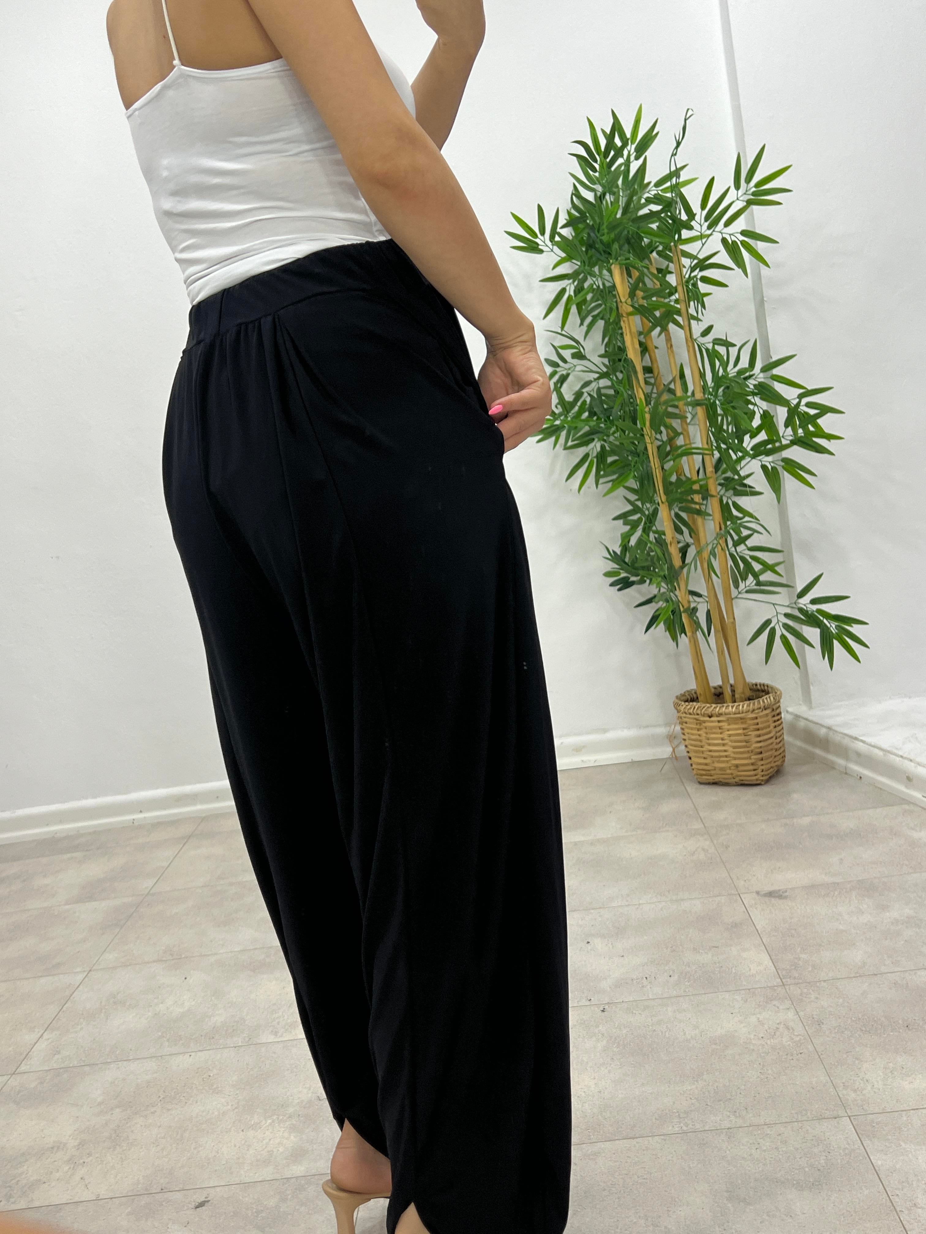 MODAL KUMAŞ SİYAH ŞALVAR PANTOLON