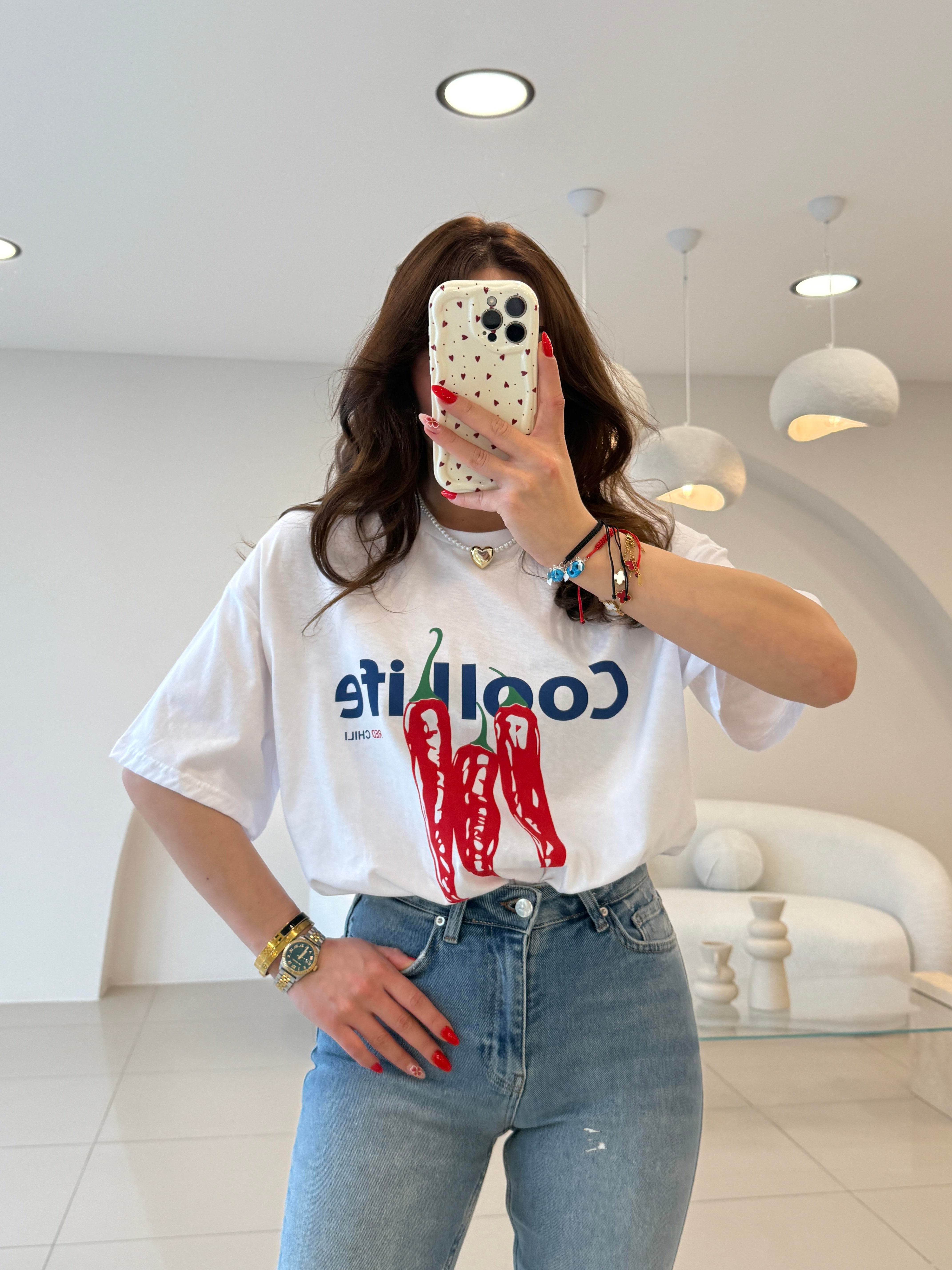 ÖNÜ BASKILI TSHIRT ( COOLLİFE )