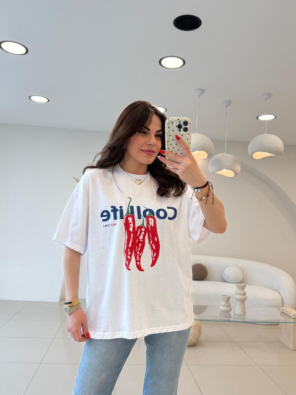ÖNÜ BASKILI TSHIRT ( COOLLİFE )