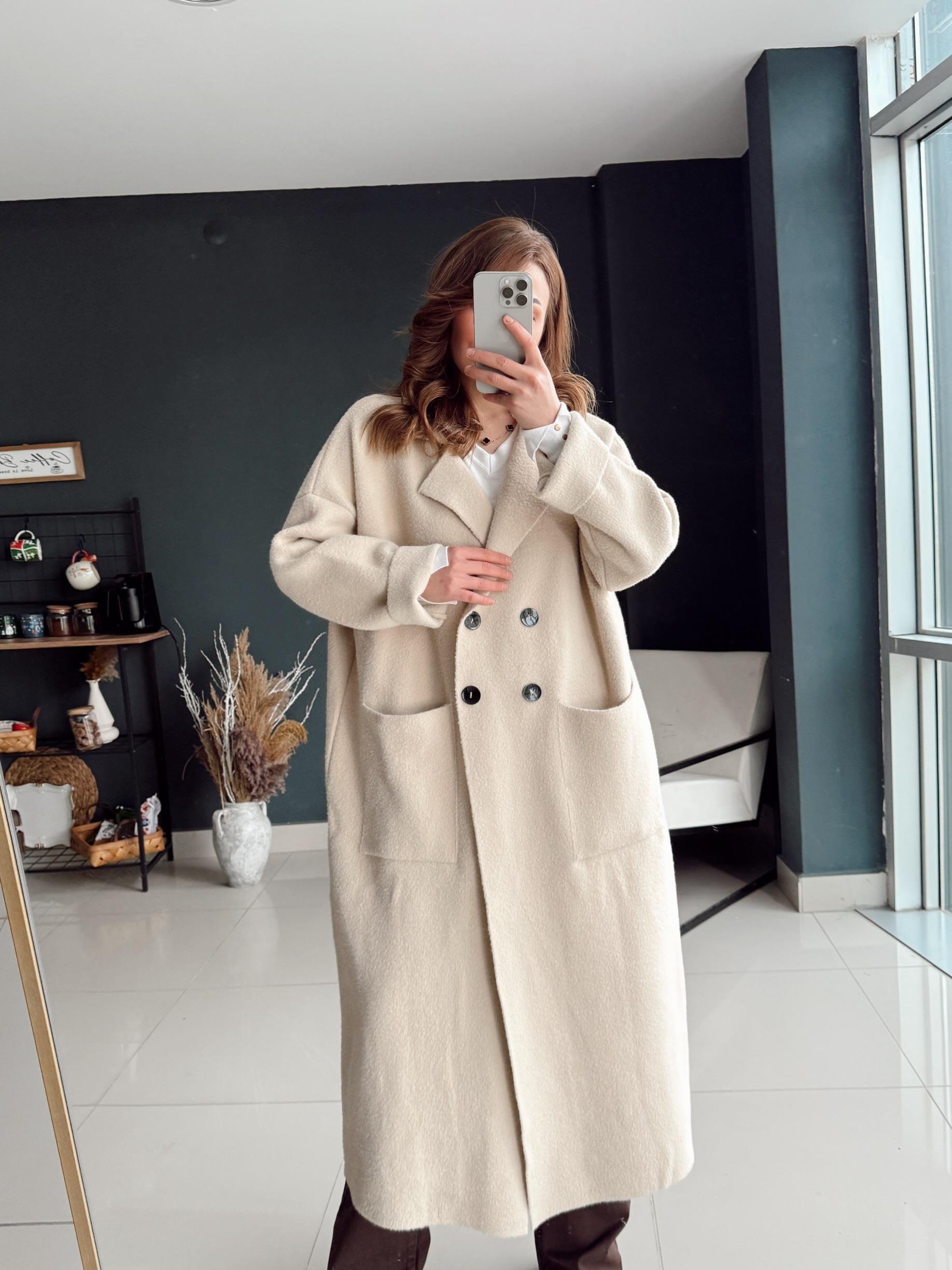 ÖNÜ DÜĞMELİ PREMİUM SERİ HIRKA  BEJ