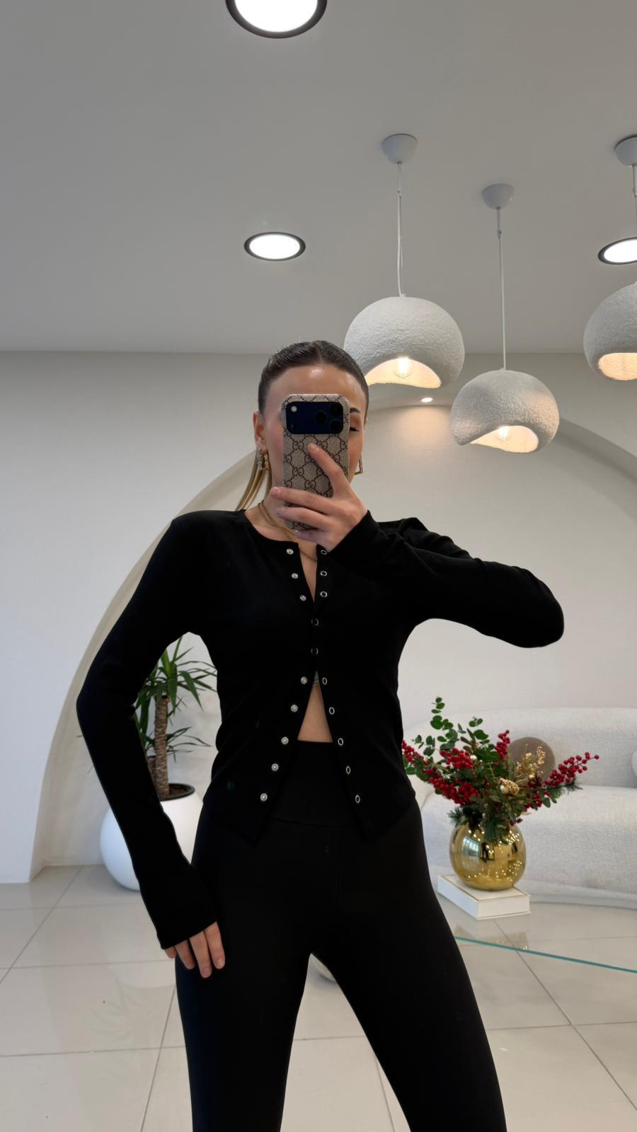 ÖNÜ FULL ÇITLI BADY SİYAH