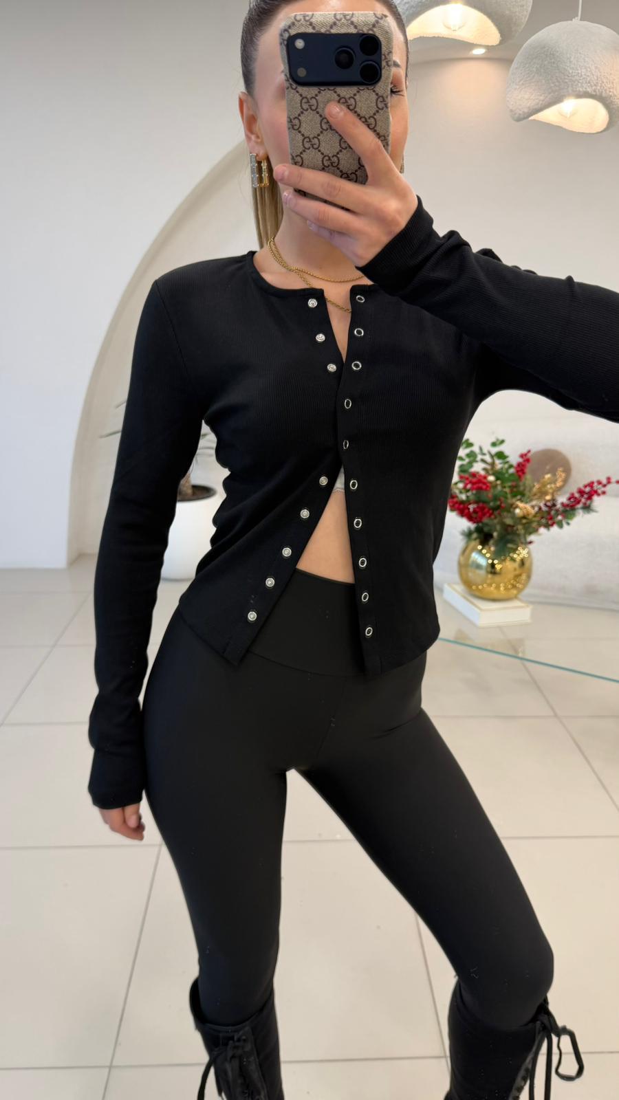 ÖNÜ FULL ÇITLI BADY SİYAH