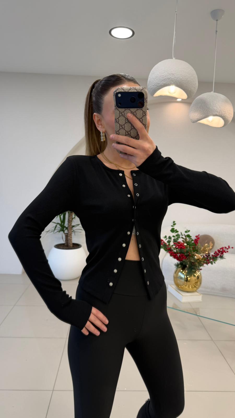 ÖNÜ FULL ÇITLI BADY SİYAH