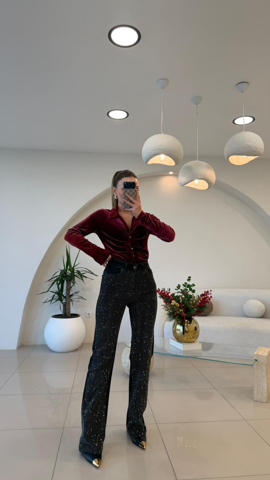 ÖNÜ FULL TAŞLI JEAN PANTOLON