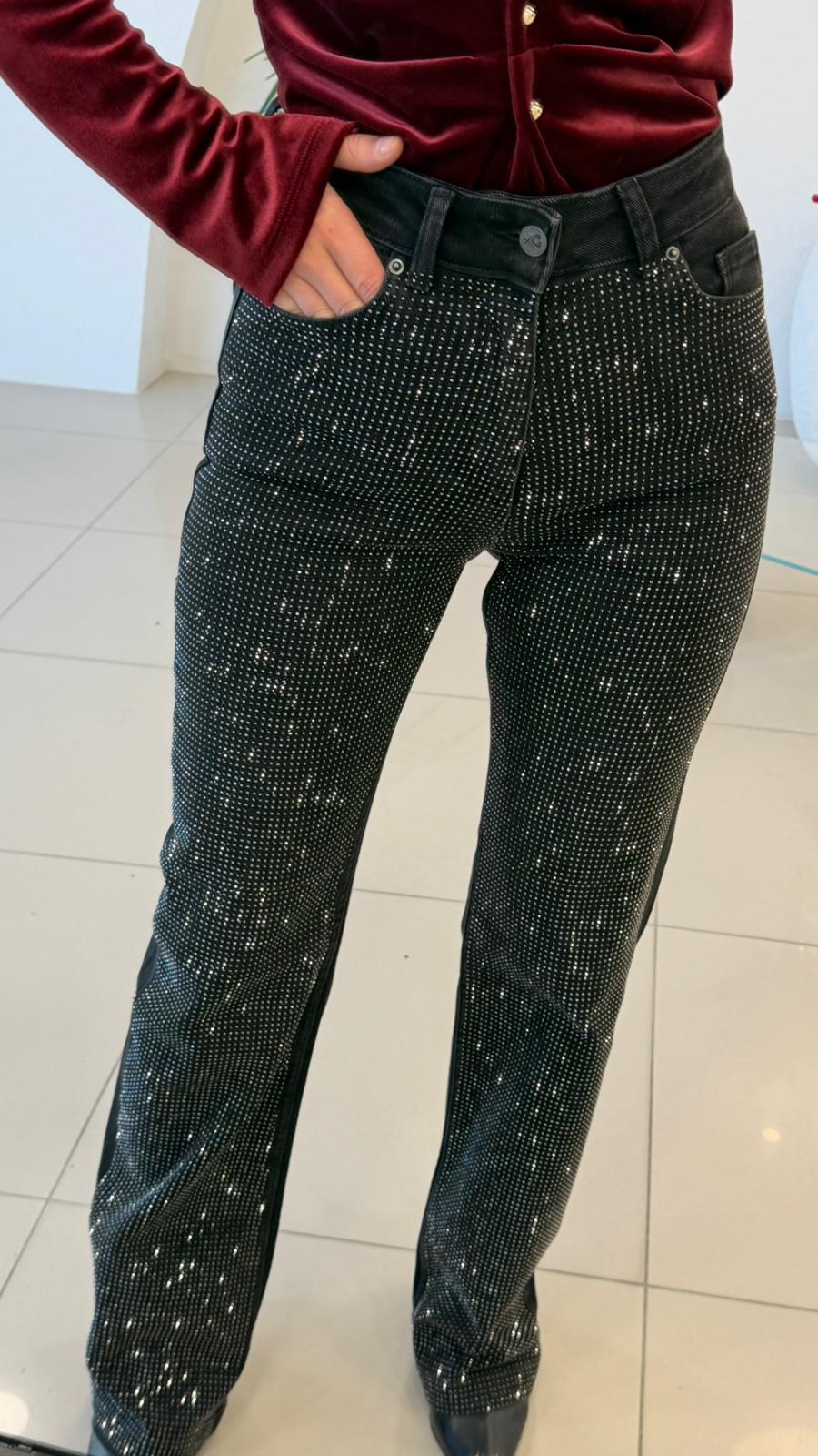 ÖNÜ FULL TAŞLI JEAN PANTOLON