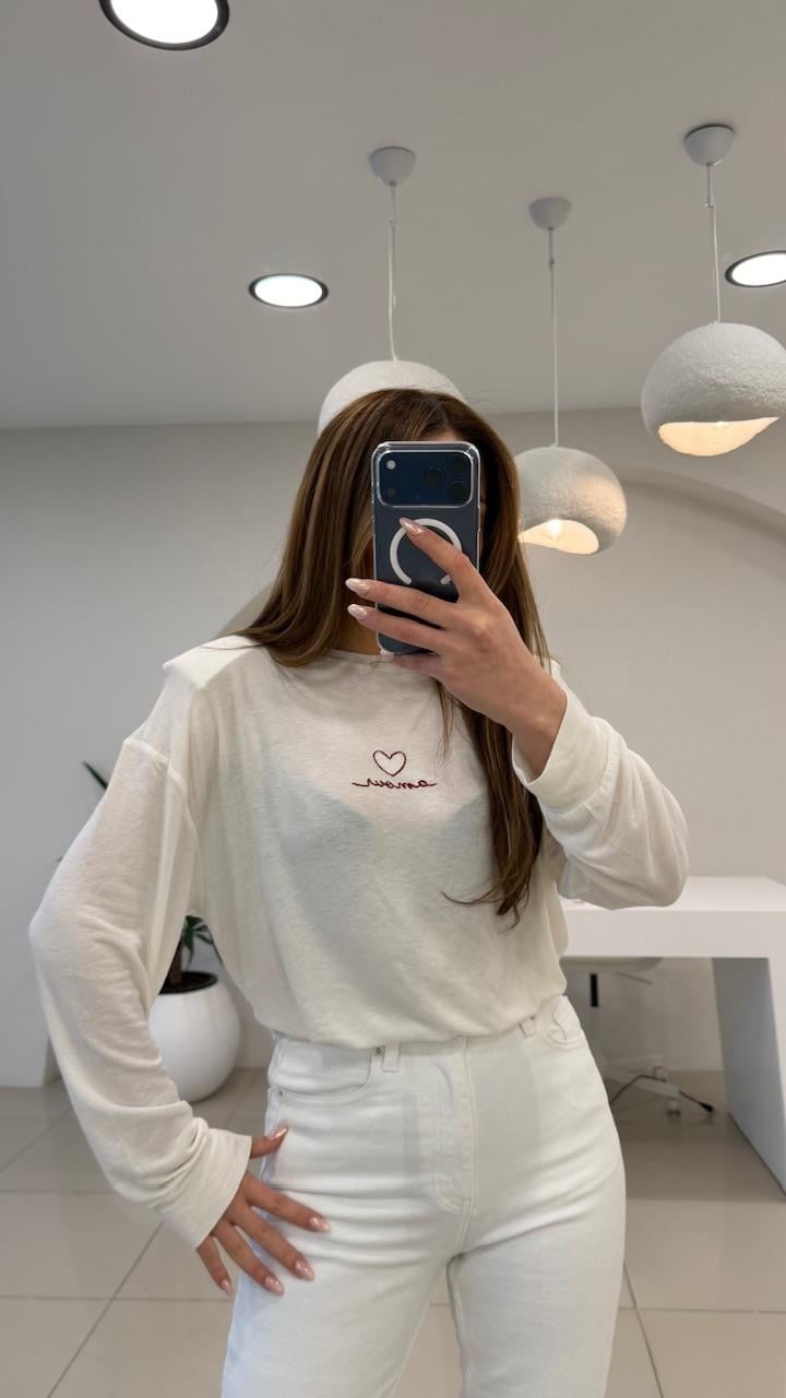 ÖNÜ YAZILI PAMUK BASİC EKRU