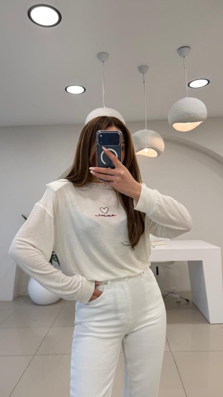 ÖNÜ YAZILI PAMUK BASİC EKRU