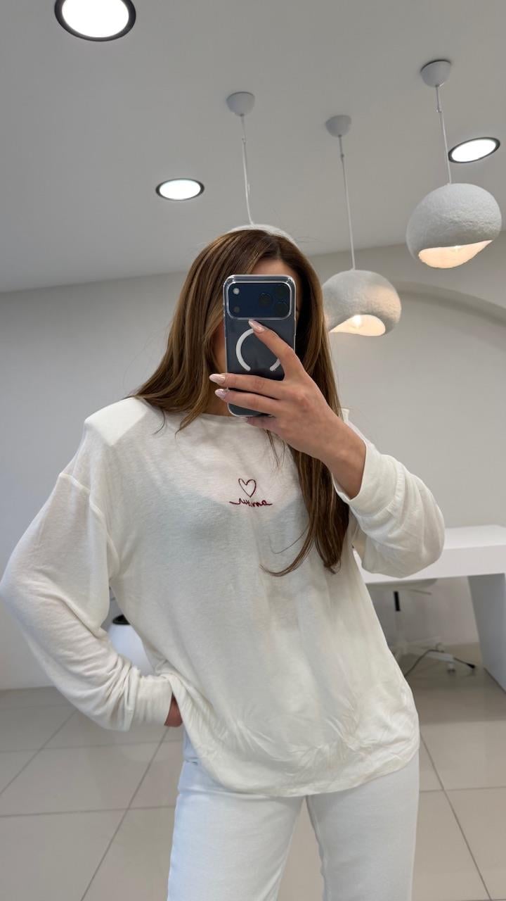 ÖNÜ YAZILI PAMUK BASİC EKRU