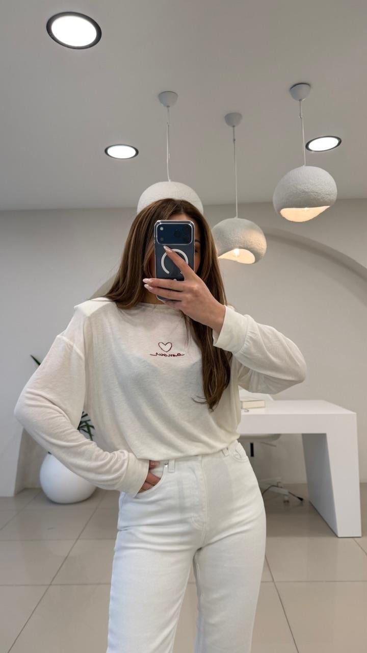 ÖNÜ YAZILI PAMUK BASİC EKRU