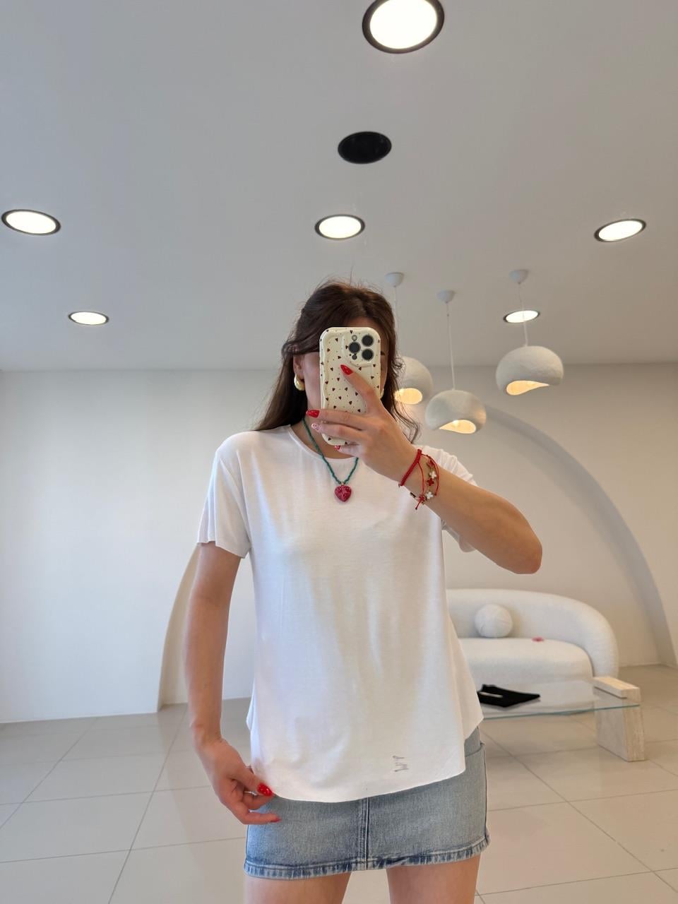 ORJINAL MARKA BİSİKLET YAKA TSHIRT BEYAZ