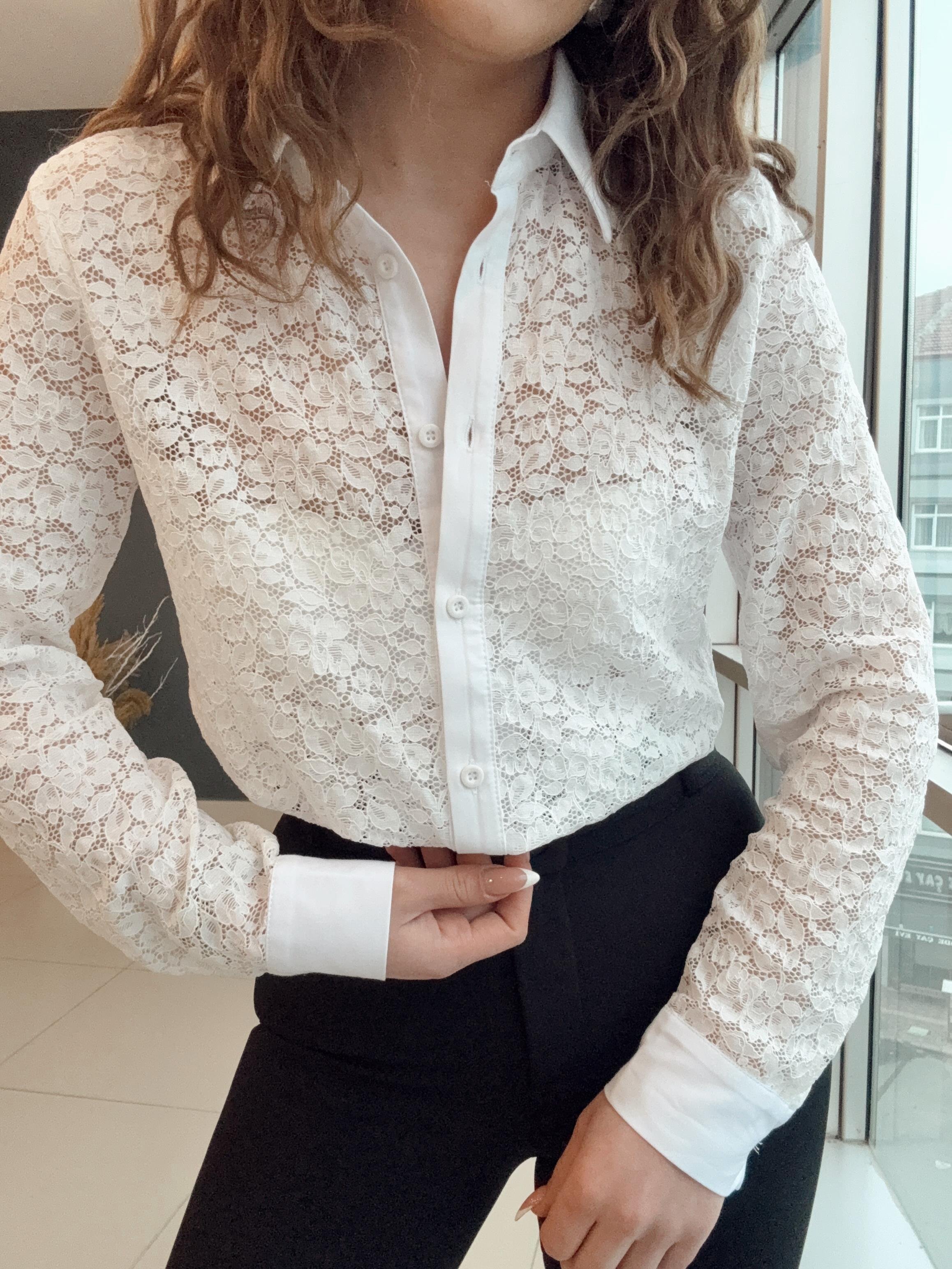 ORJİNAL MARKA DANTELLİ GÖMLEK