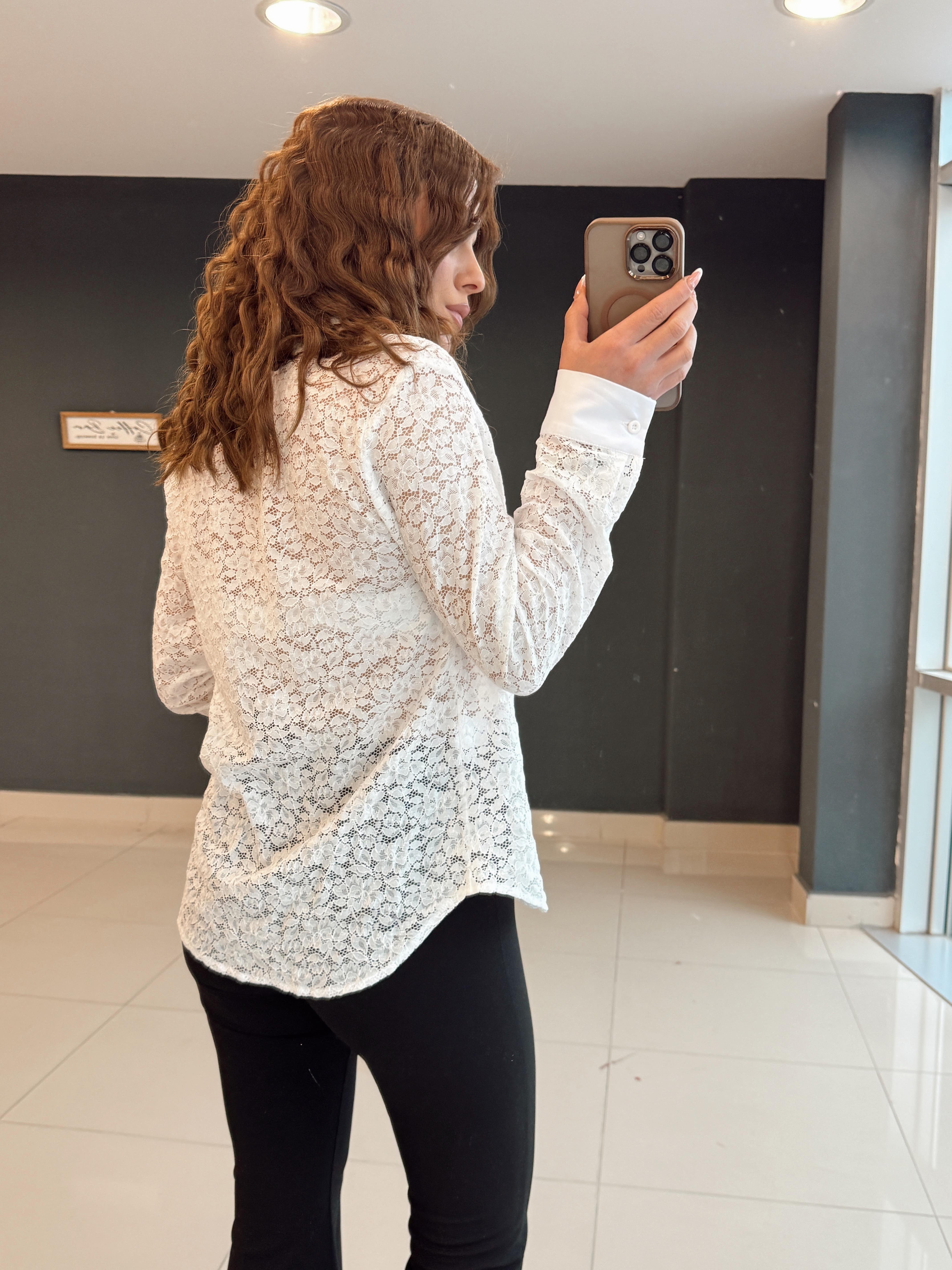 ORJİNAL MARKA DANTELLİ GÖMLEK