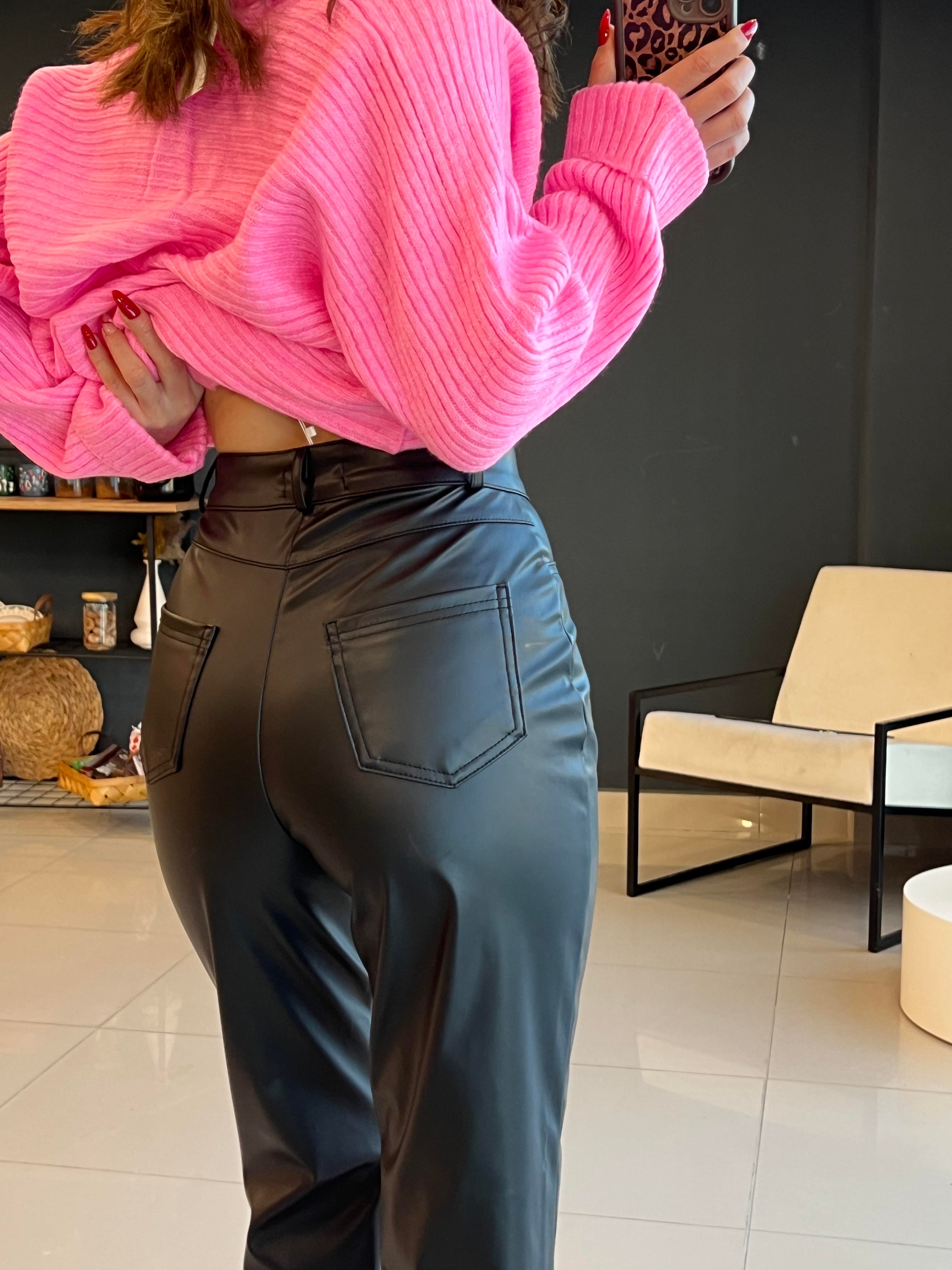 ORJİNAL MARKA DERİ PANTOLON SİYAH