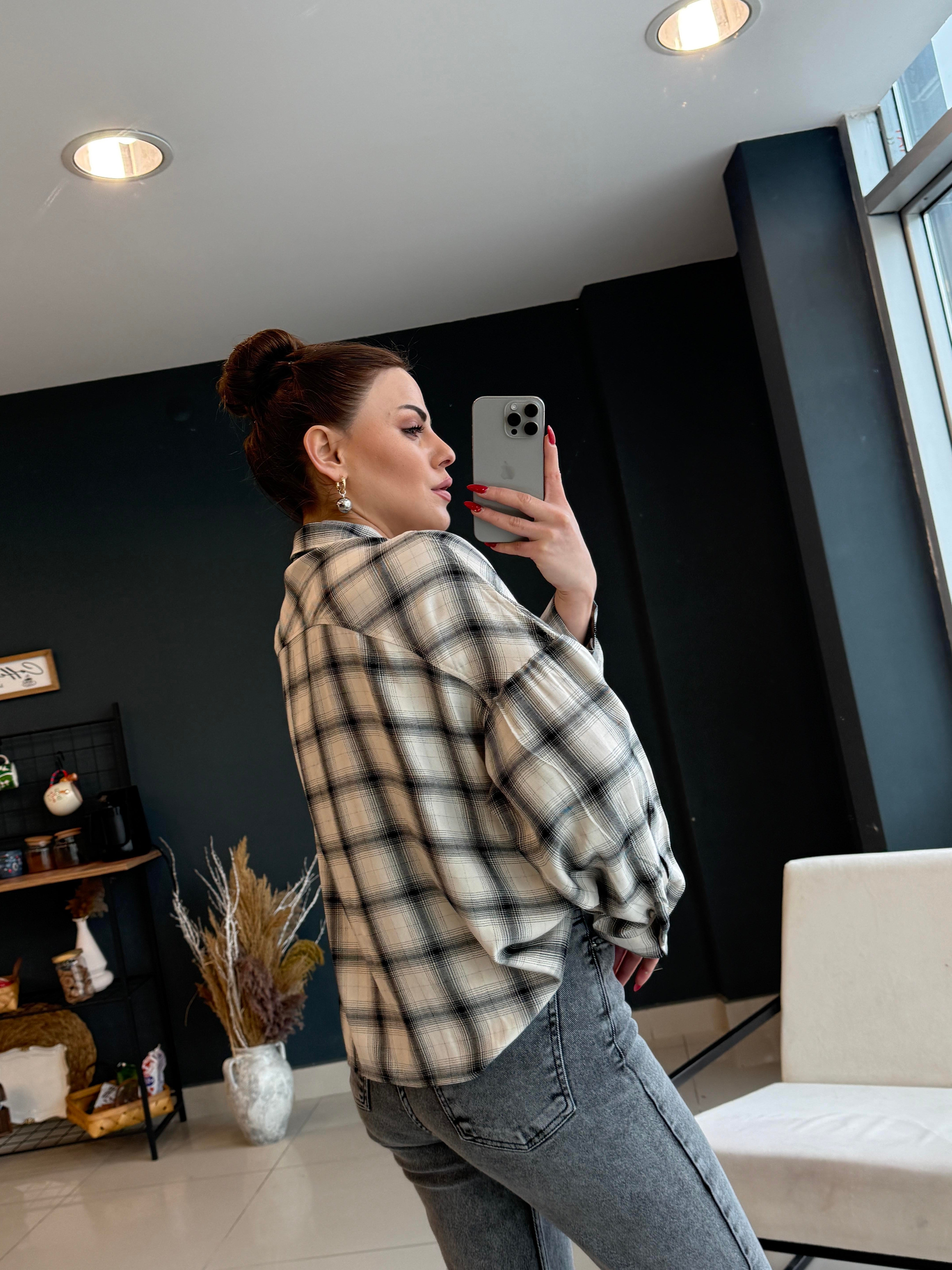 ORJİNAL MARKA DESENLİ GÖMLEK