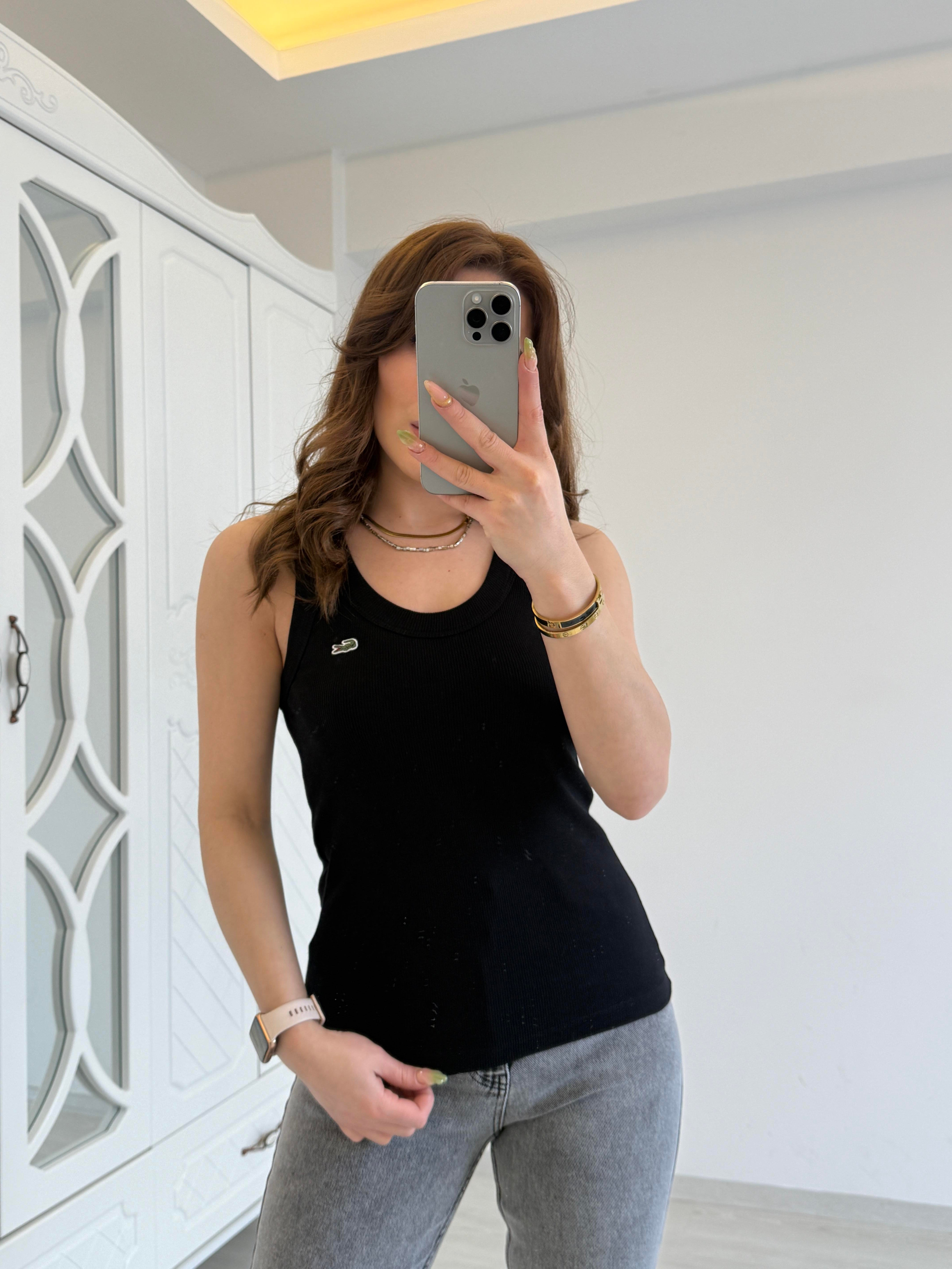 ORJİNAL MARKA FİTİLLİ ATLET SİYAH