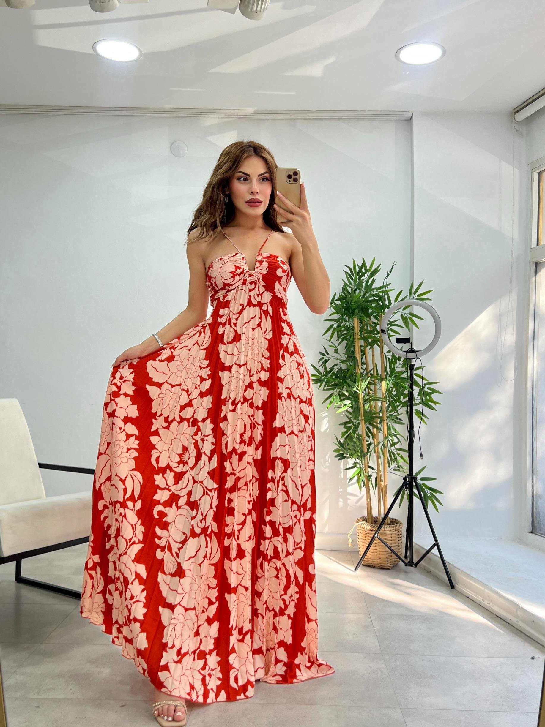 ORJİNAL MARKA İP ASKILI DEKOLTELİ ELBİSE