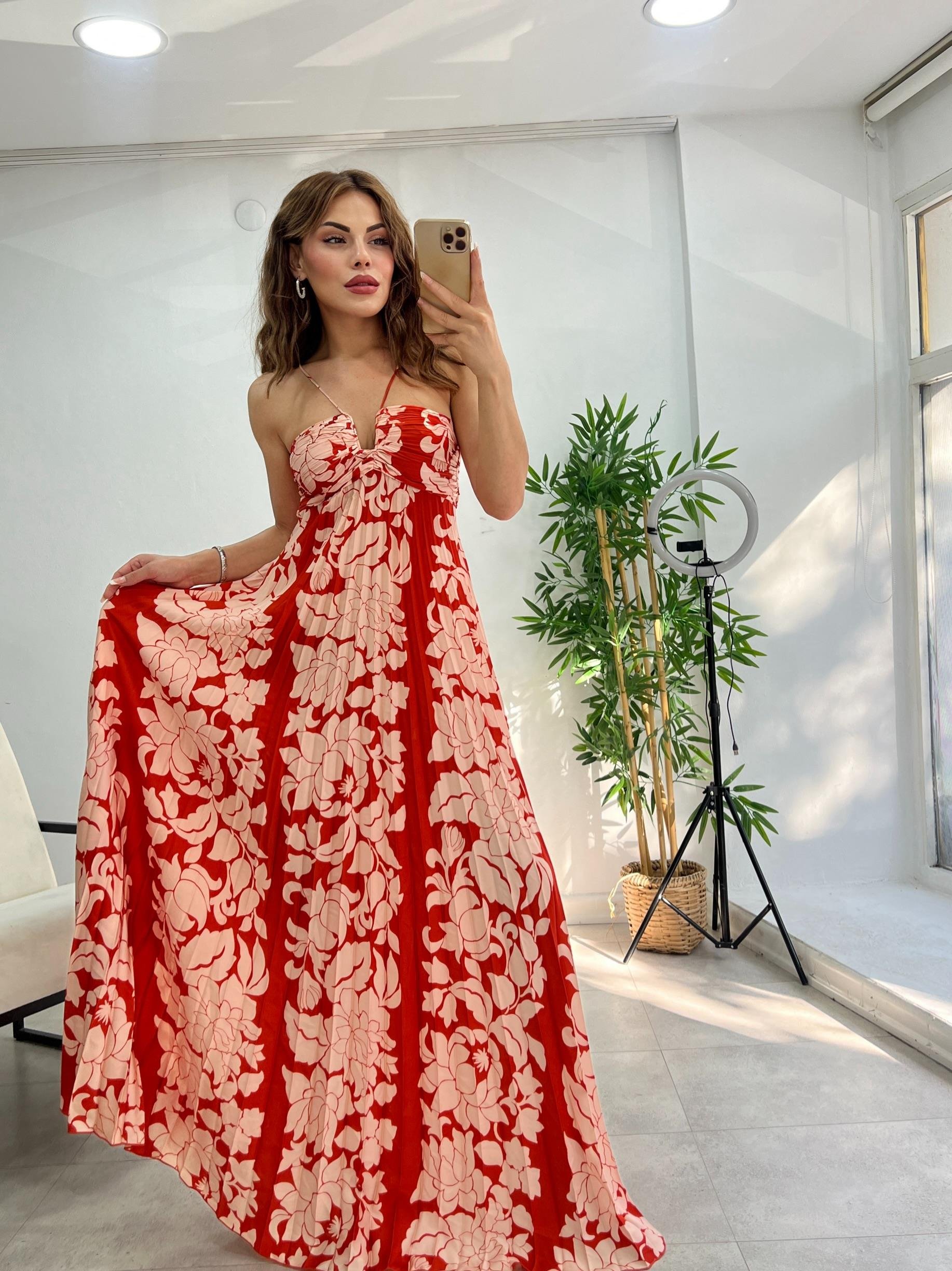 ORJİNAL MARKA İP ASKILI DEKOLTELİ ELBİSE