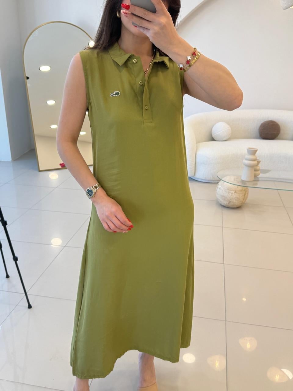 ORJINAL MARKA KOLSUZ ELBİSE OLİV YEŞİL